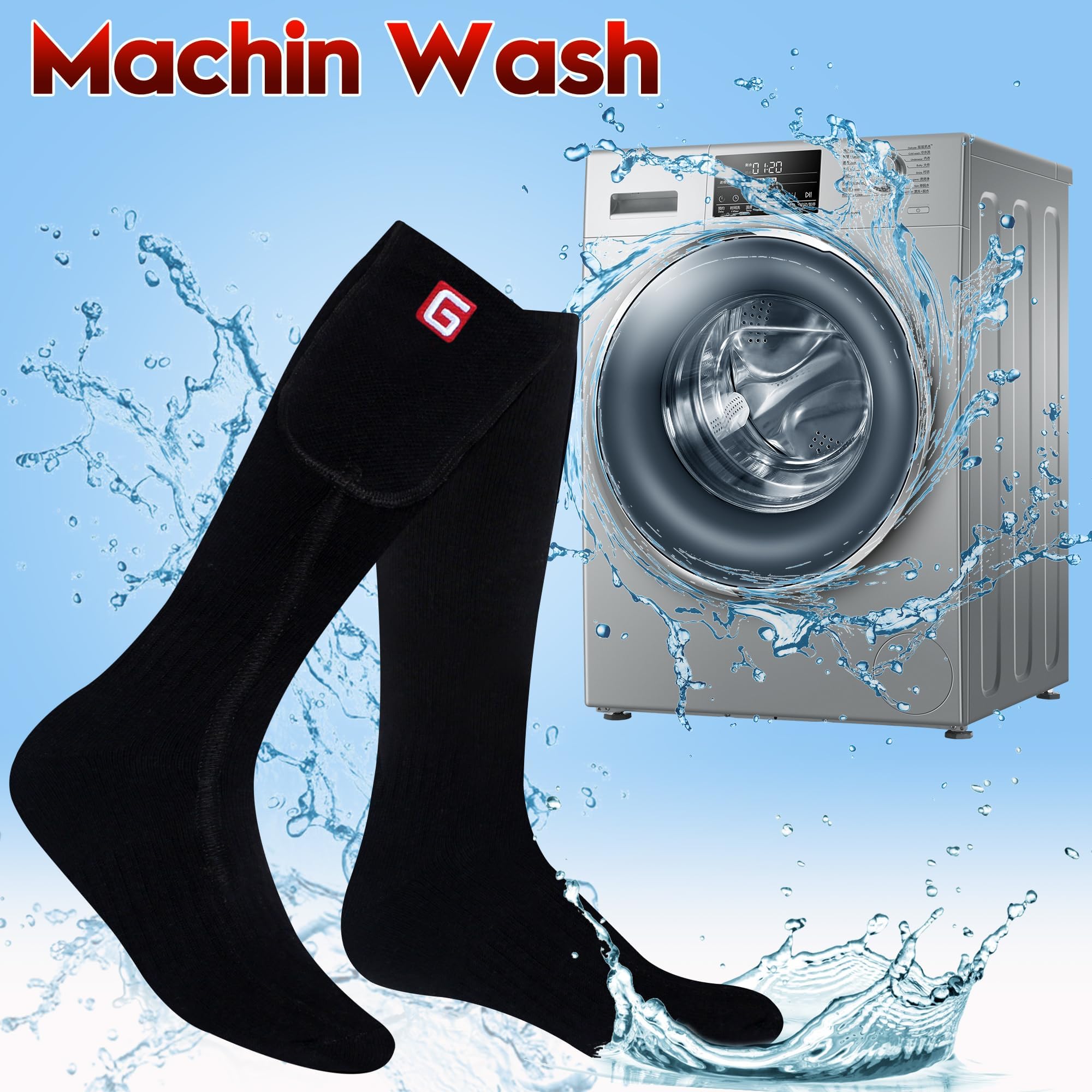 Calcetines calefactables para hombres y mujeres, calcetines térmicos eléctricos recargables con batería, térmicos, cálidos, para invierno, lavables, para deportes al aire libre, senderismo,