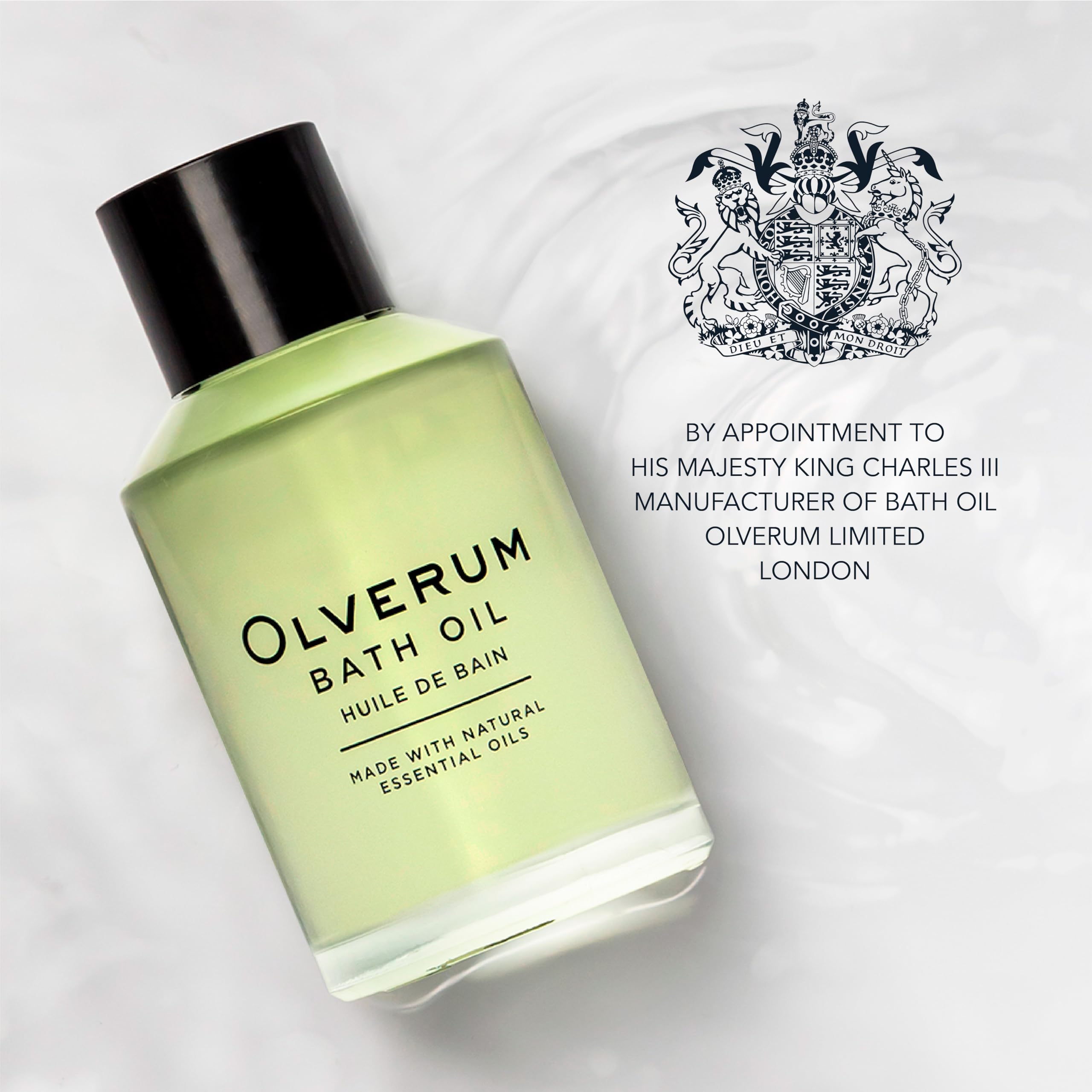 Olverum Badeöl 60ml - Luxuriöser Badezusatz zur Muskelentspannung. Hochkonzentriertes Aromatherapie Öl mit 10 ätherischen Ölen. Natürlich, Vegan & Tierversuchsfrei (60 ml)