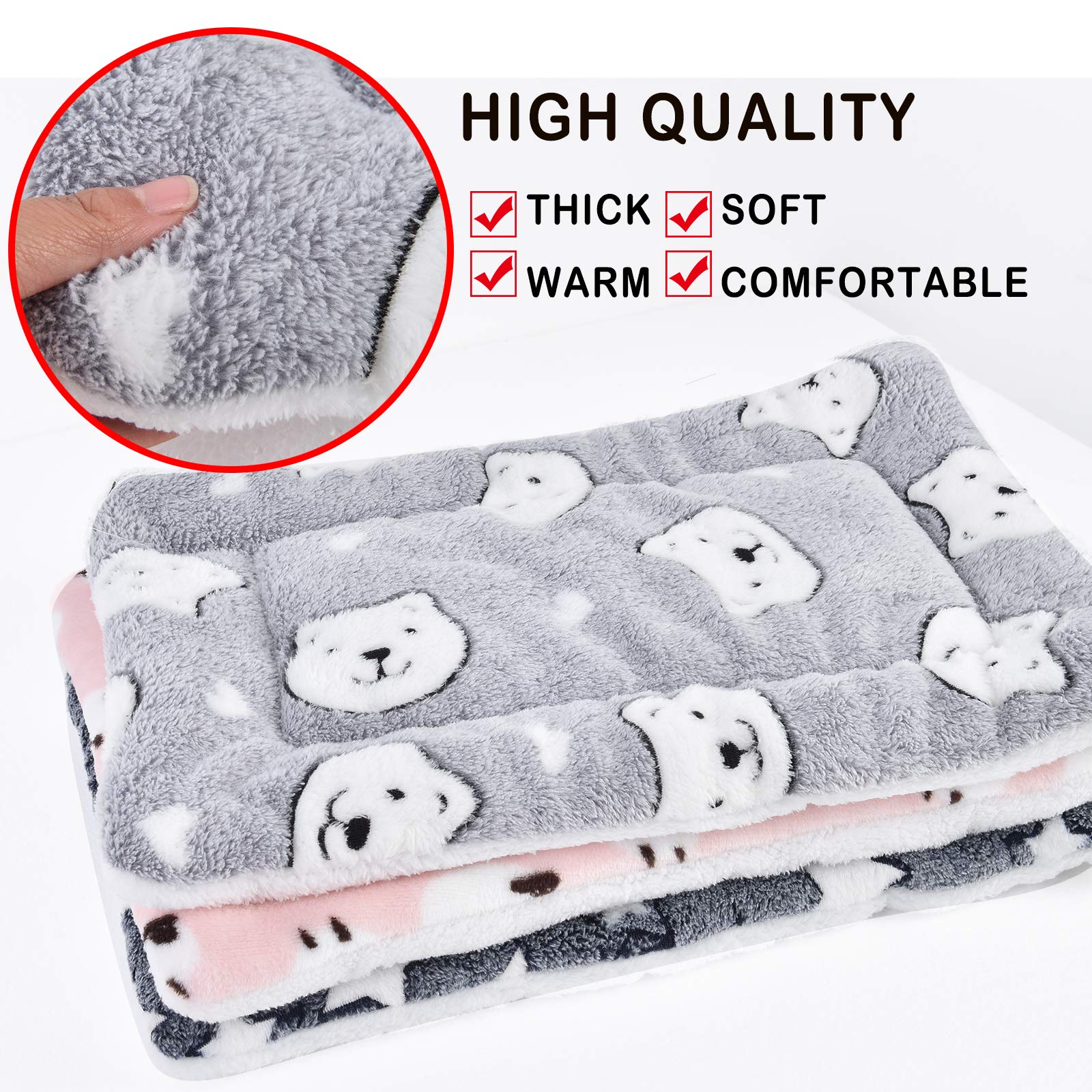 Morbido Cuscino Coperta Calda Coperta Cucciolo di Cane Gatto Letto Caldo e Morbido,Letto di Cane/Gatto XZ006 (79 * 60 CM, Grey Bear)