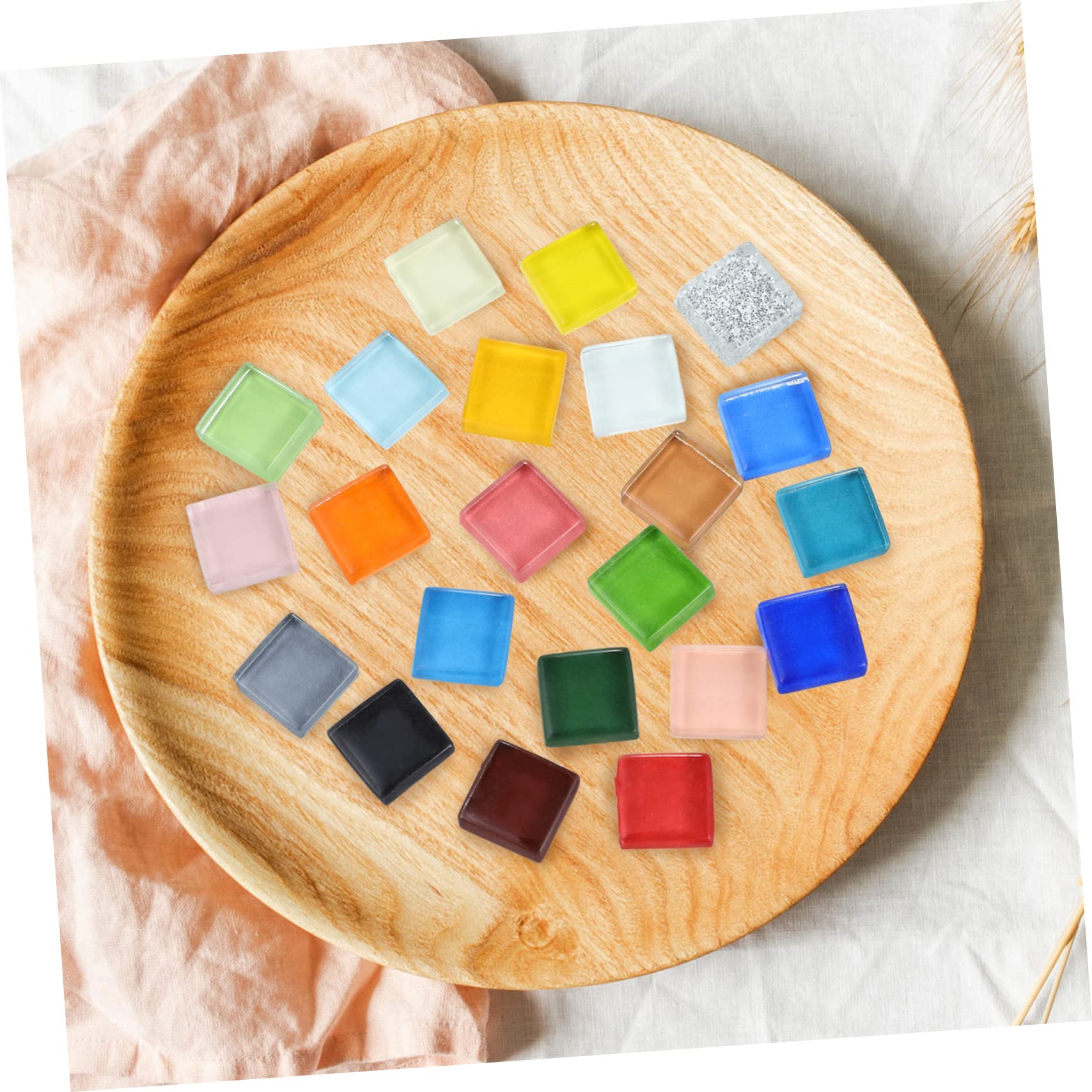 Piezas de Cristal para Mosaico Diy, Cuadradas, 1200 Piezas
