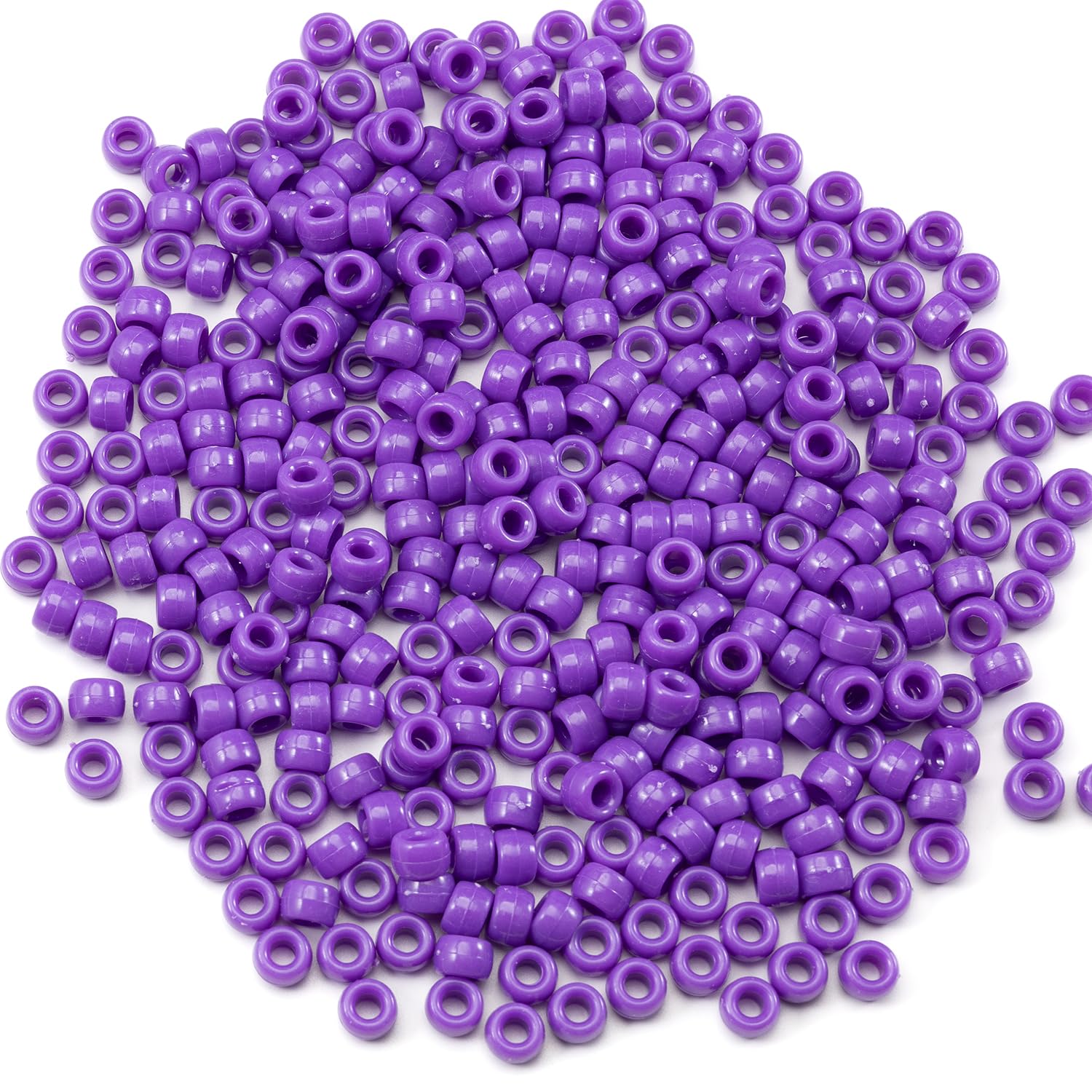 Gxueshan 1000 Pcs Acrylic Pony Beads 6x9mm Bulk for Bracelet Necklace Jewelry Making Earring Hair Braiding - Image 2