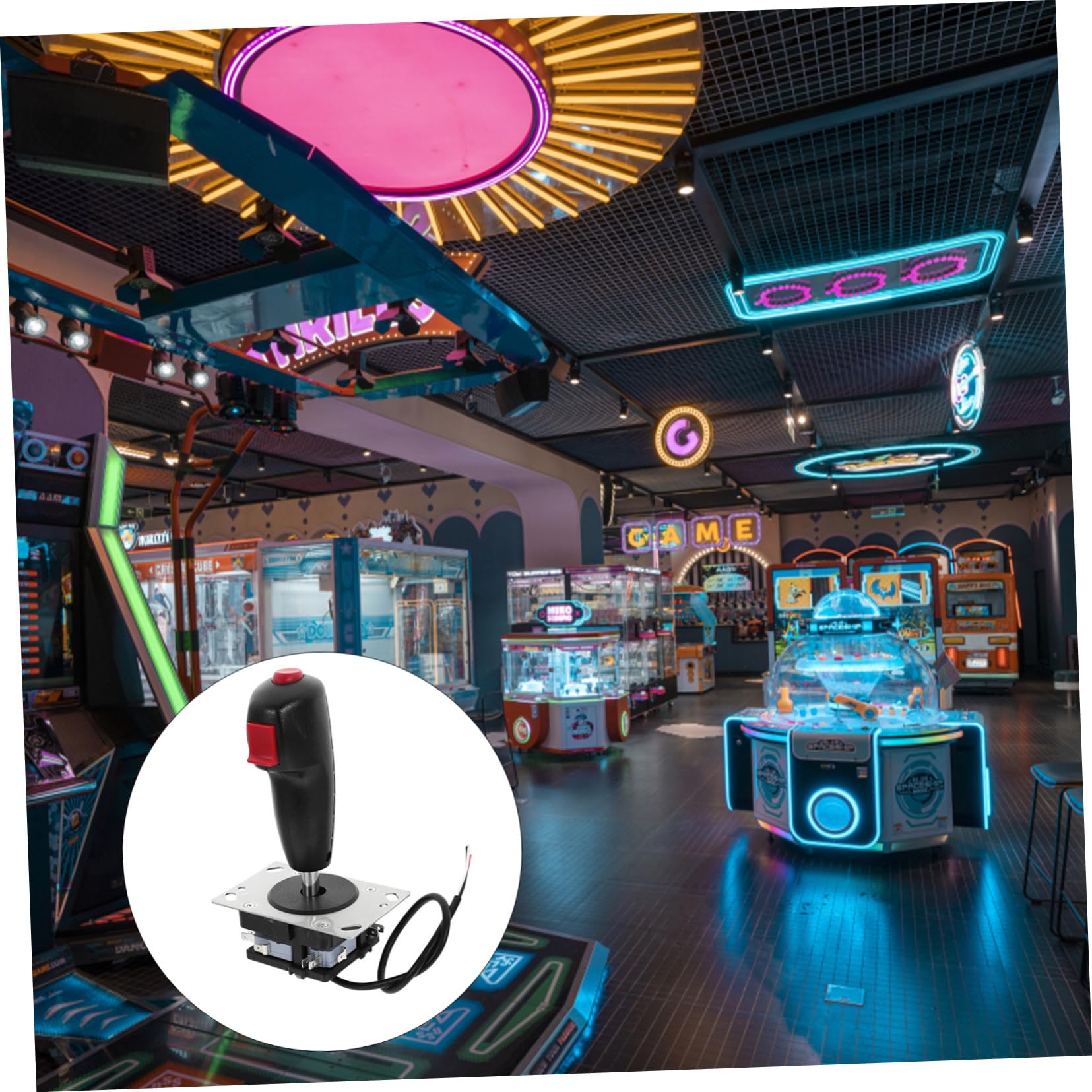 BESTonZON Joystick da Gioco Vibrazione per Simulazione Aerea e Postazione Gaming, Stick Game Controller in Lega di Alluminio e Pvc, Flight Stick Joystick Micro Circuito