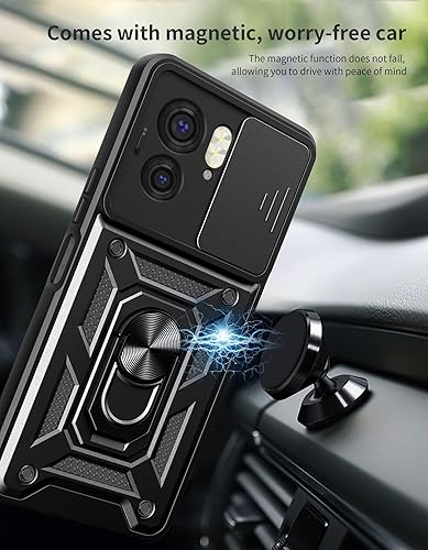 Miniatura 4 de Funda para Motorola Edge 5G (2023) con protector de pantalla, funda Motorola Edge 5G 2023, funda de doble capa con soporte de anillo para Motorola