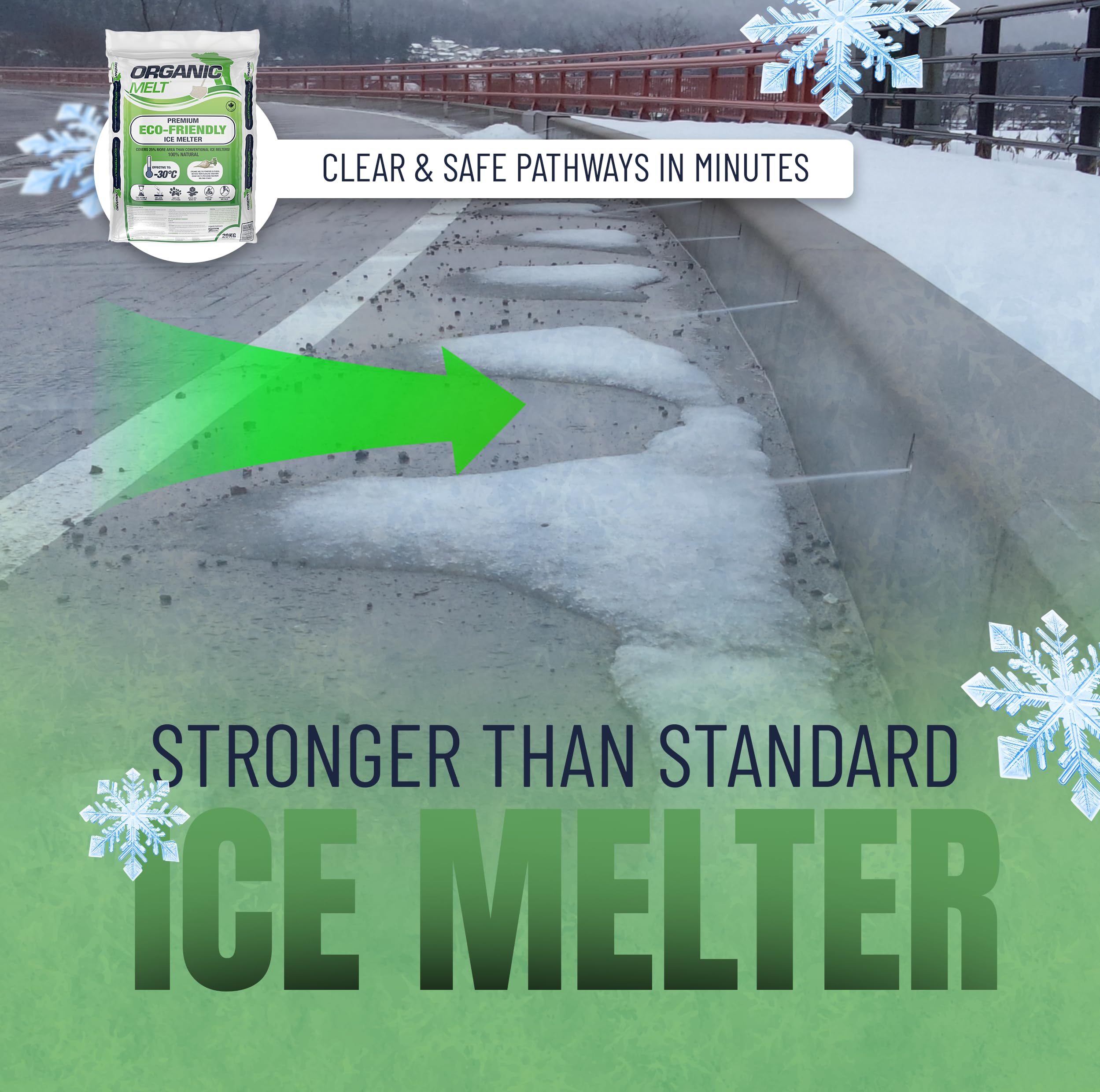 Ice Melt Safe for Concrete, Sidewalks, and Driveways – Pet-Friendly Snow Salt and Ice Melter – Organic Melt Granular De-Icing Product – Eco-Friendly, 20kg (44.1 lbs) Bag - 4