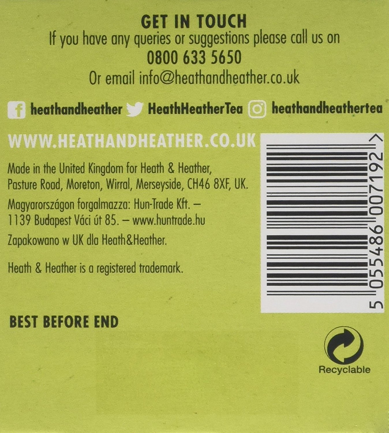 Heath & Heather Organiczna zielona herbata i herbata jaśminowa (opakowanie 6 sztuk, łącznie 120 szt.)