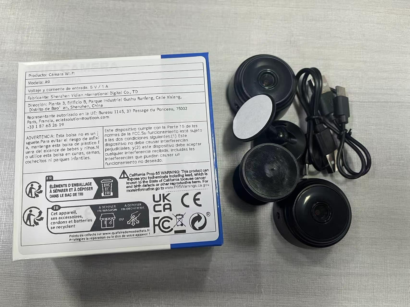 Mini Cámara de Seguridad WiFi, HD 1080P 2026 Mejorada Cámara Oculta para Uso Doméstico, Mini Camaras Espias con Visión Nocturna Interior/Exterior para Bebés, Mascotas L/X2 (Noir, 2 PCS Mini)