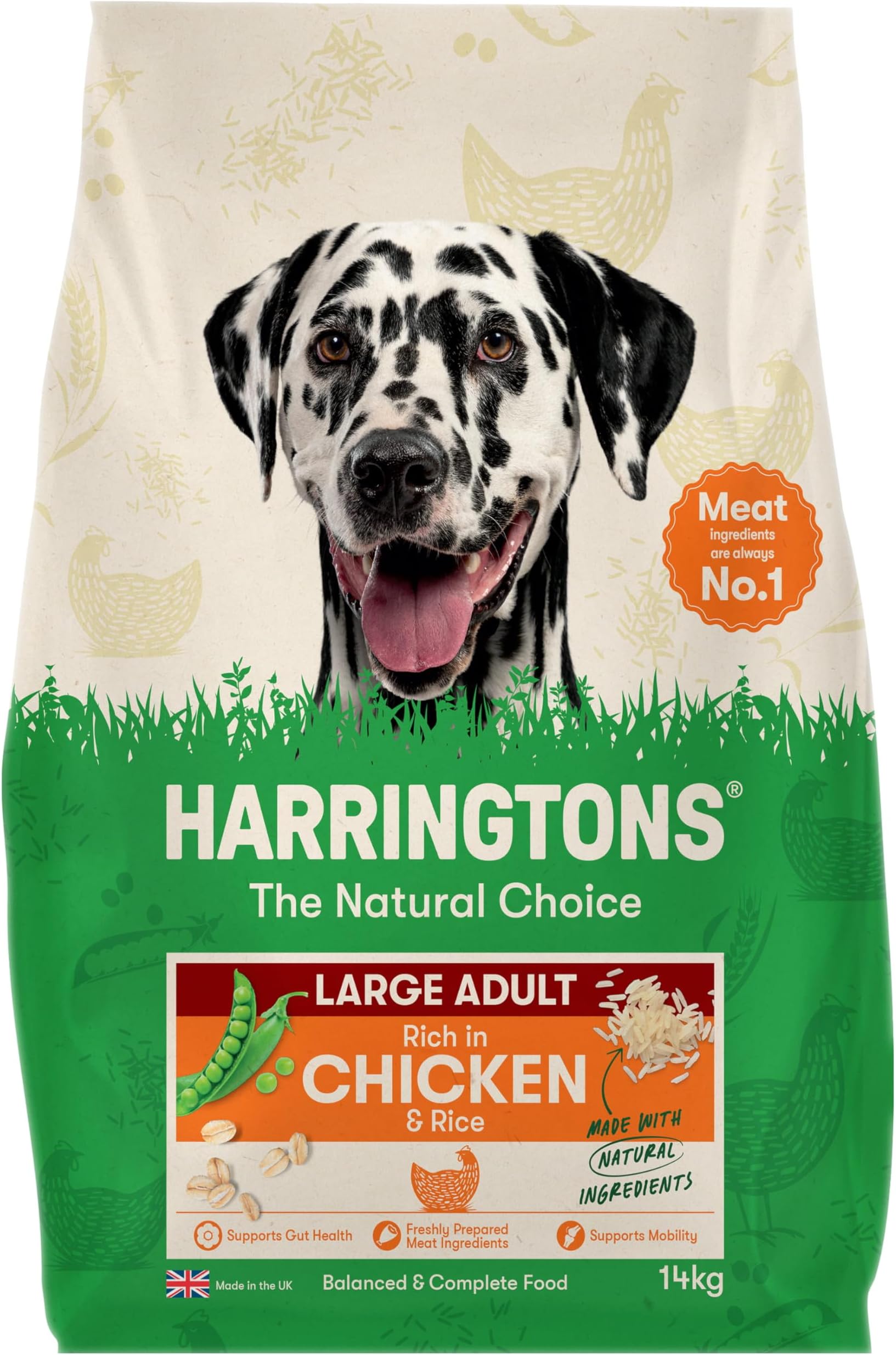 Complete Large Breed Dry Adult Dog Food Chicken & Rice 14kg - Made with All Natural Ingredients (Packaging may vary)