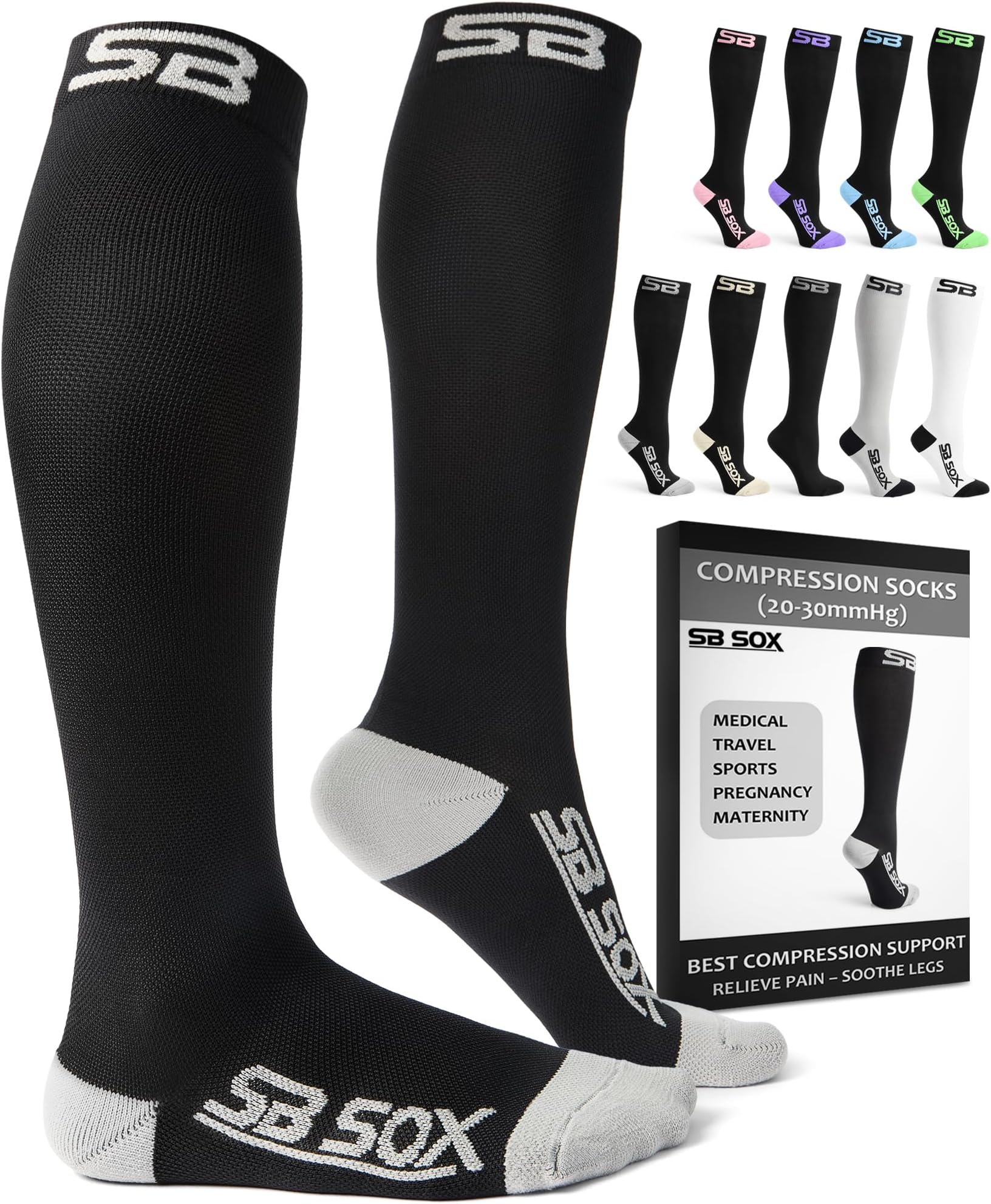 Compression Socks for Men & Women (20-30mmHg)
