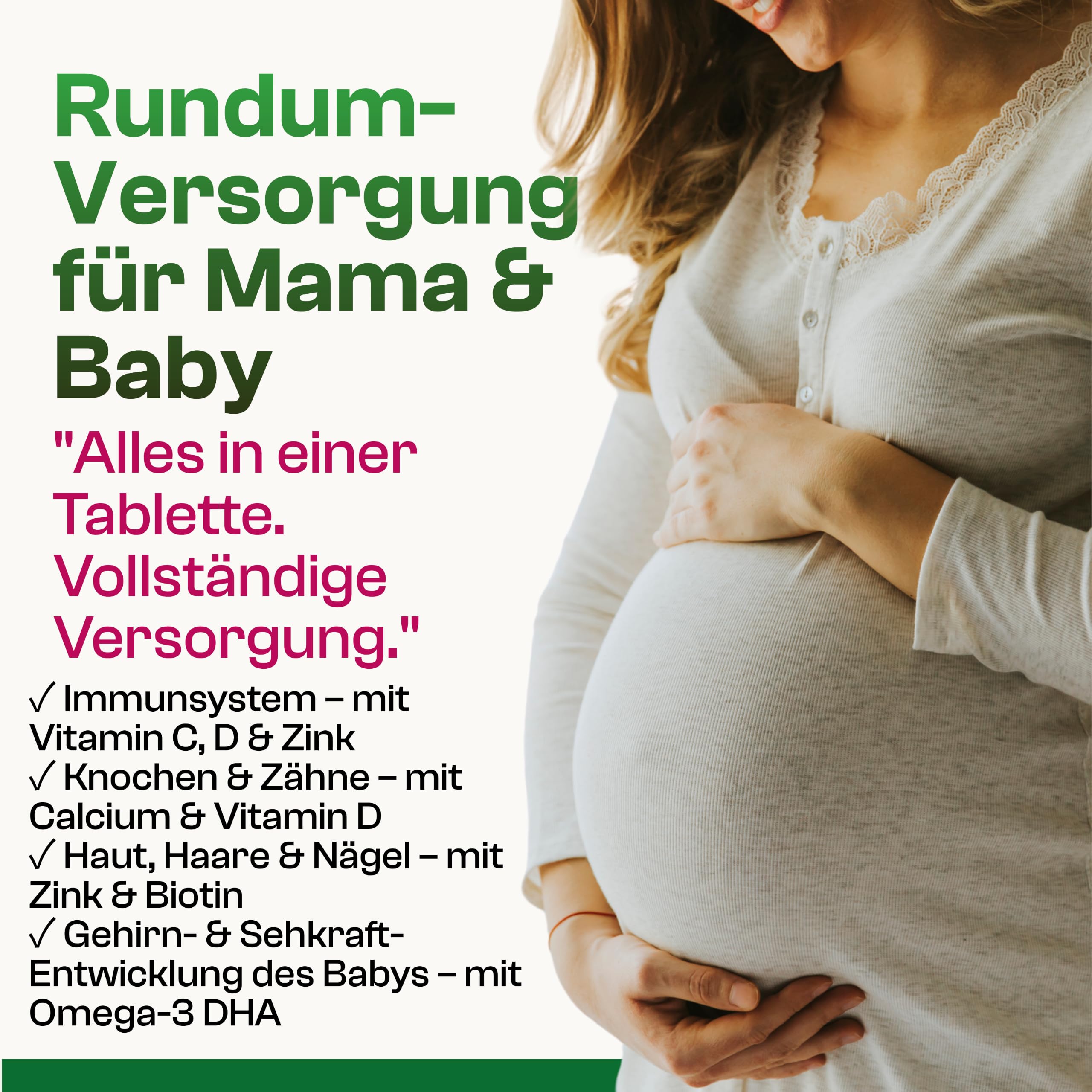 Schwangerschaftsvitamine Vegan – Omega-3 Algenöl & Folsäure (Quatrefolic) – 25 Nährstoffe für Kinderwunsch & Schwangerschaft mit Eisen, Jod & DHA – 60 Tabletten | APOKRA