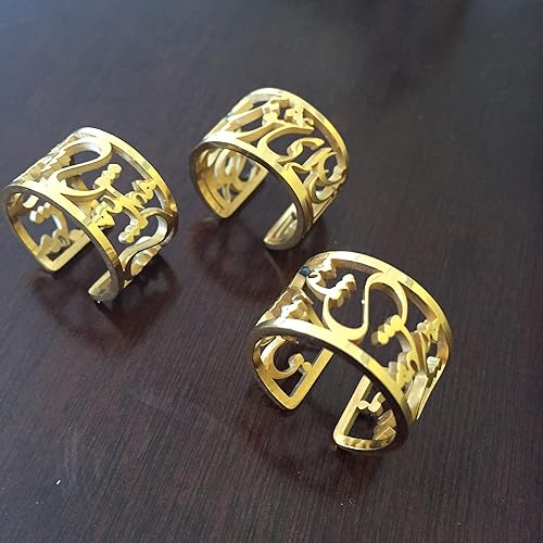 Miniatura 5 de Love Ring, Gold Plated Persian Ring with Love Letter, Calligraphy Jewelry, Persian Jewelry, Special elegant and stylish gift for Her! Special