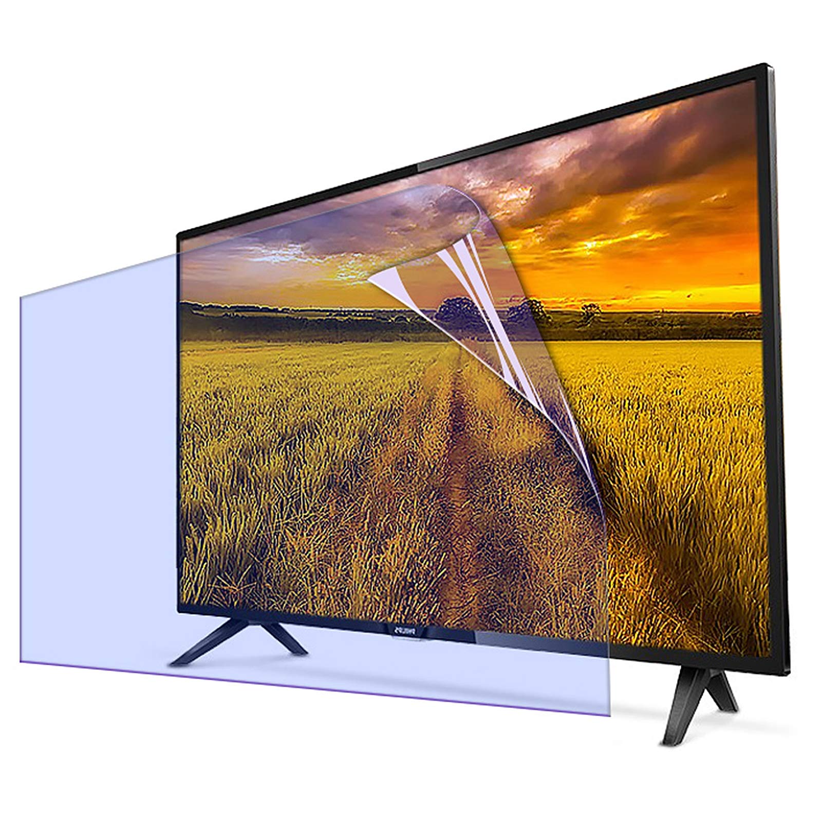 Anti-Blue Light TV Screen Protector, 32-70Inch Eye Protection Blue Light Blocking Filter Film Panel Anti-Scratch for LCD/LED/OLED & QLED 4K HDTV,49in(107.5x60.4cm)
