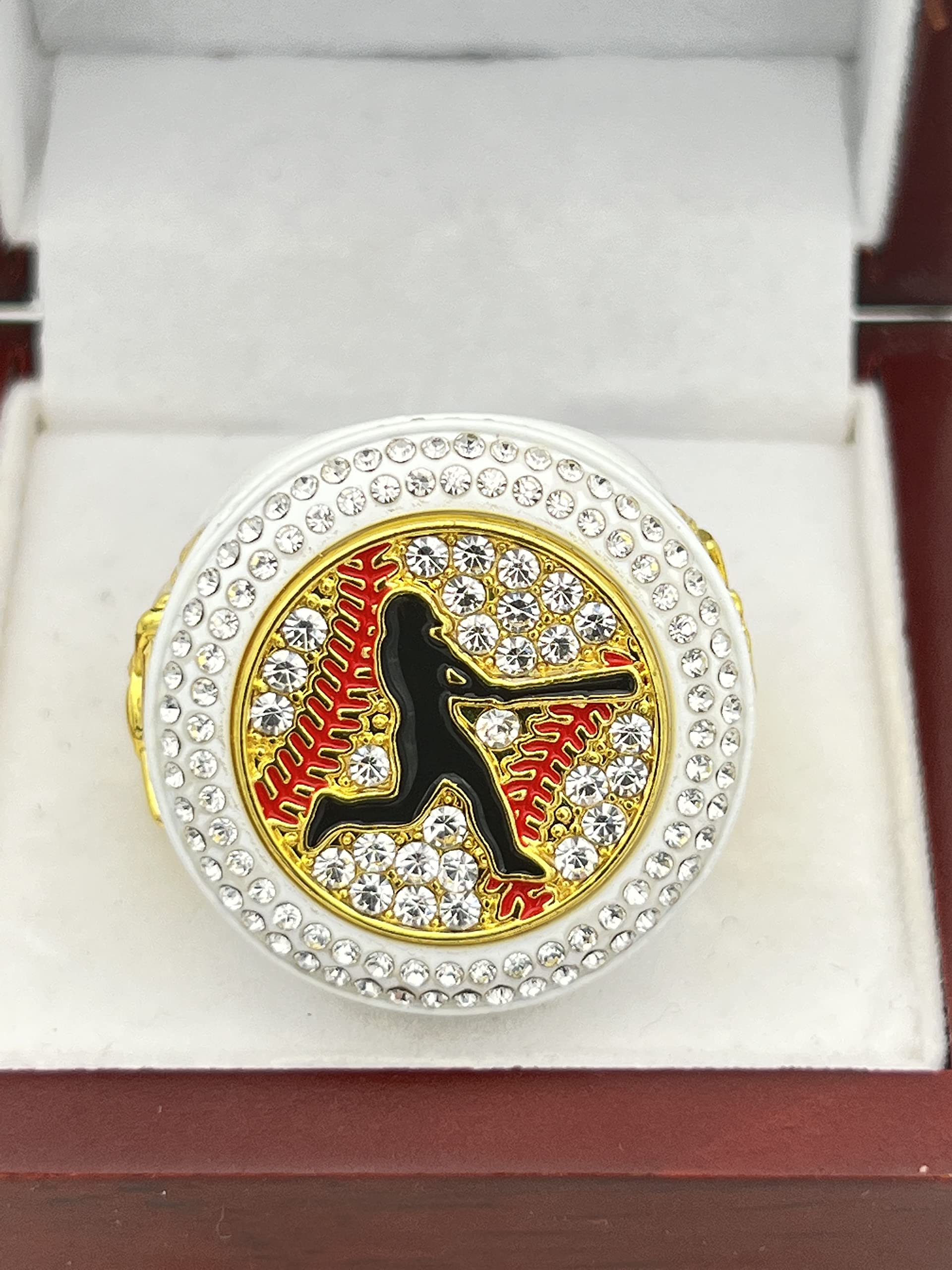 Discount Sports Rings Deluxe Batter Ring, WHITE CHAMPION, Premium Softball Baseball Tournament Rings 28-03