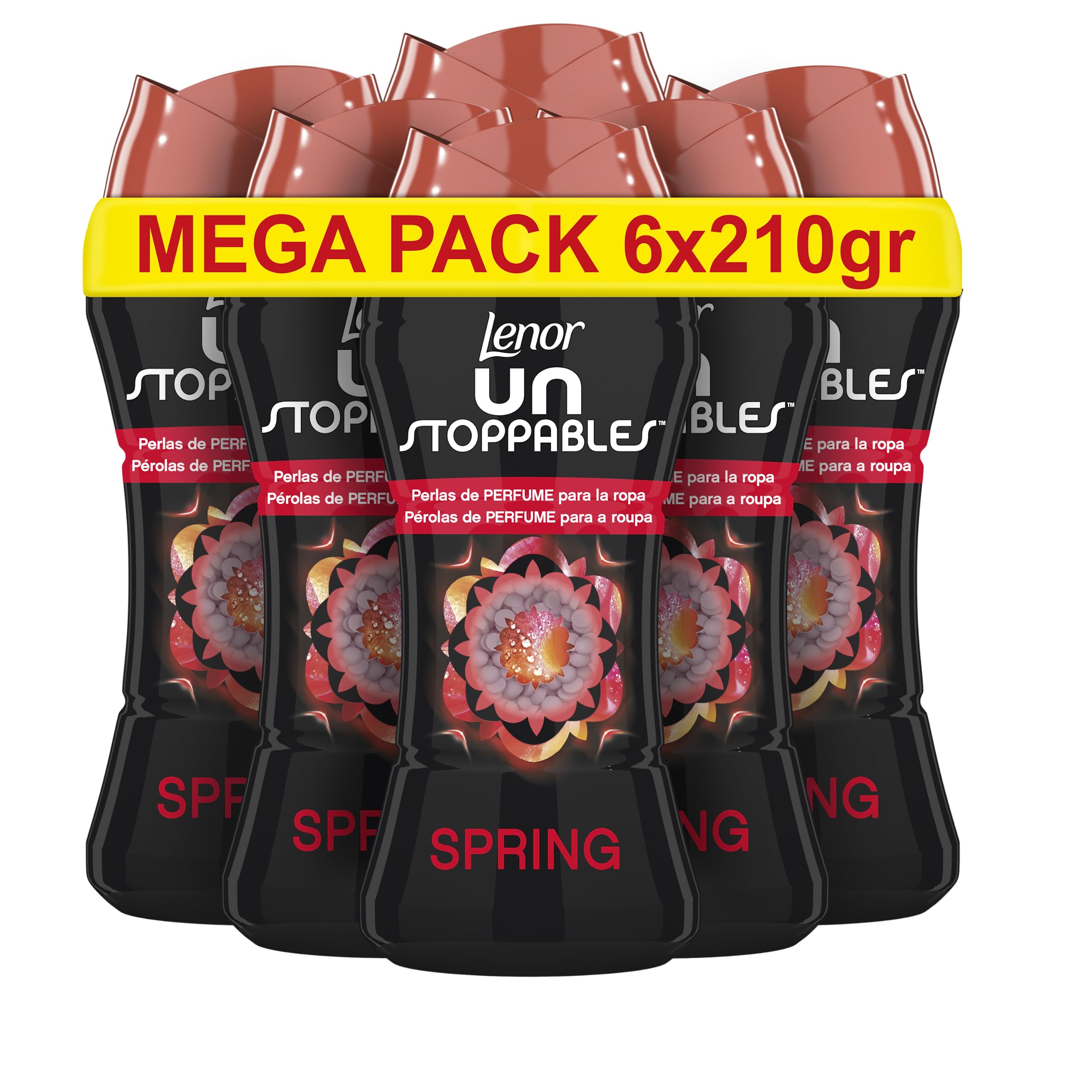 LENOR, Unstoppable Perlas de Perfume para la Ropa, 90 Lavados, Fragancia Spring, 1 Unidad (Paquete de 6)