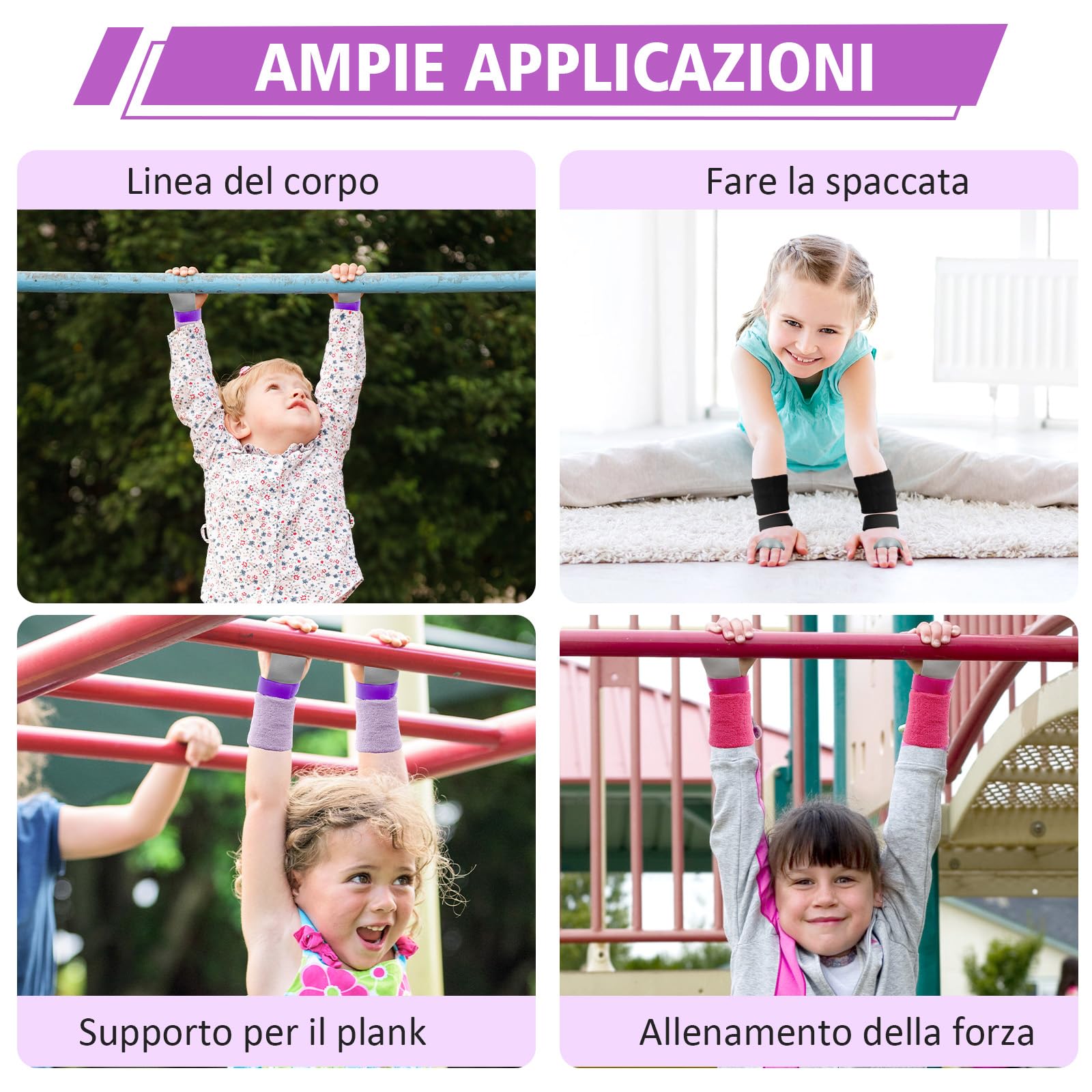 Scettar Set di Polsini da Ginnastica, 2 Paia Manopole Paracalli per Ginnastica Artistica, Falcon Grip Pad per Cross Training