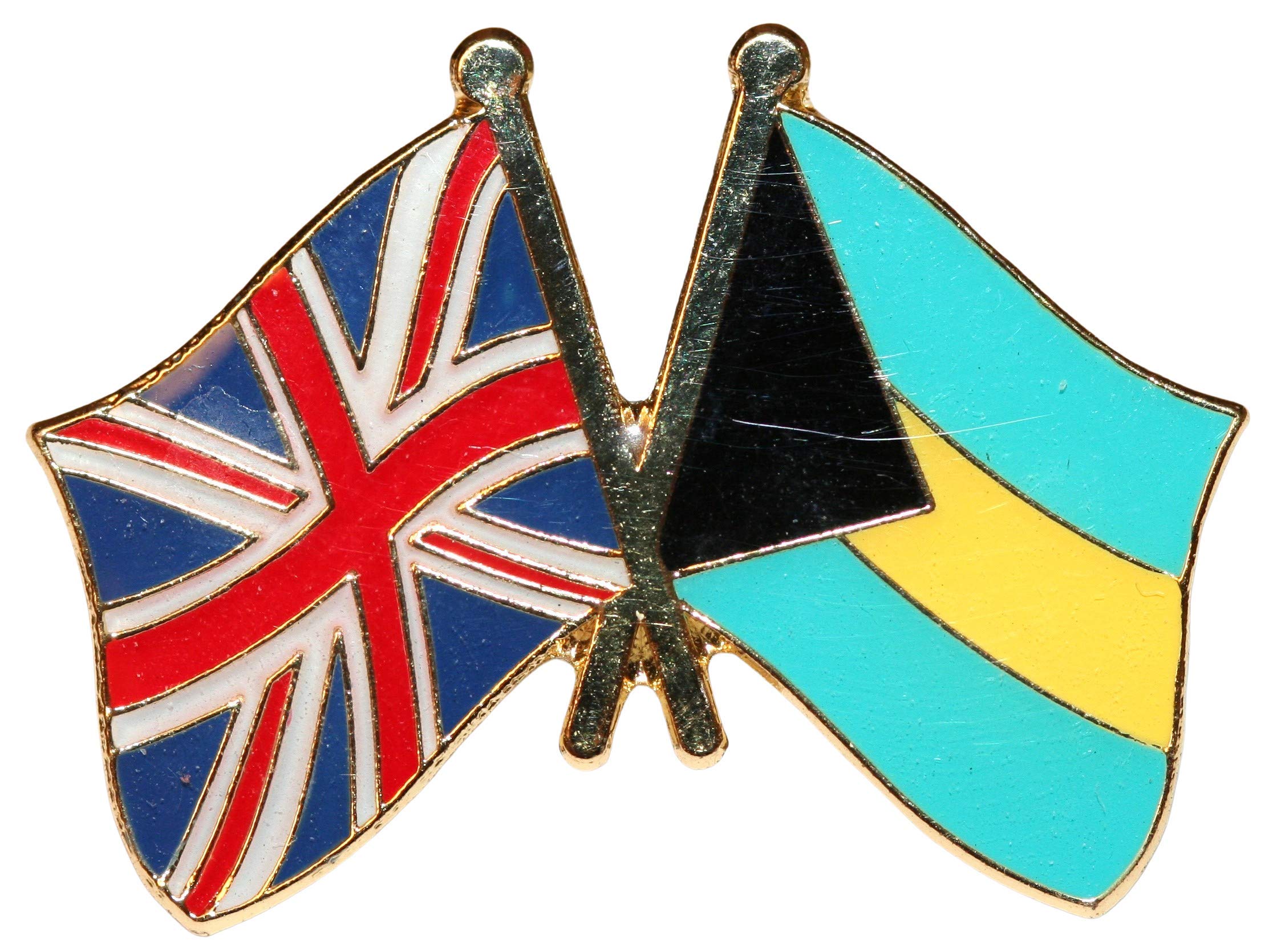 Buxton's Badges Multiple Uk & The Bahamas Friendship Flag Pin Badge