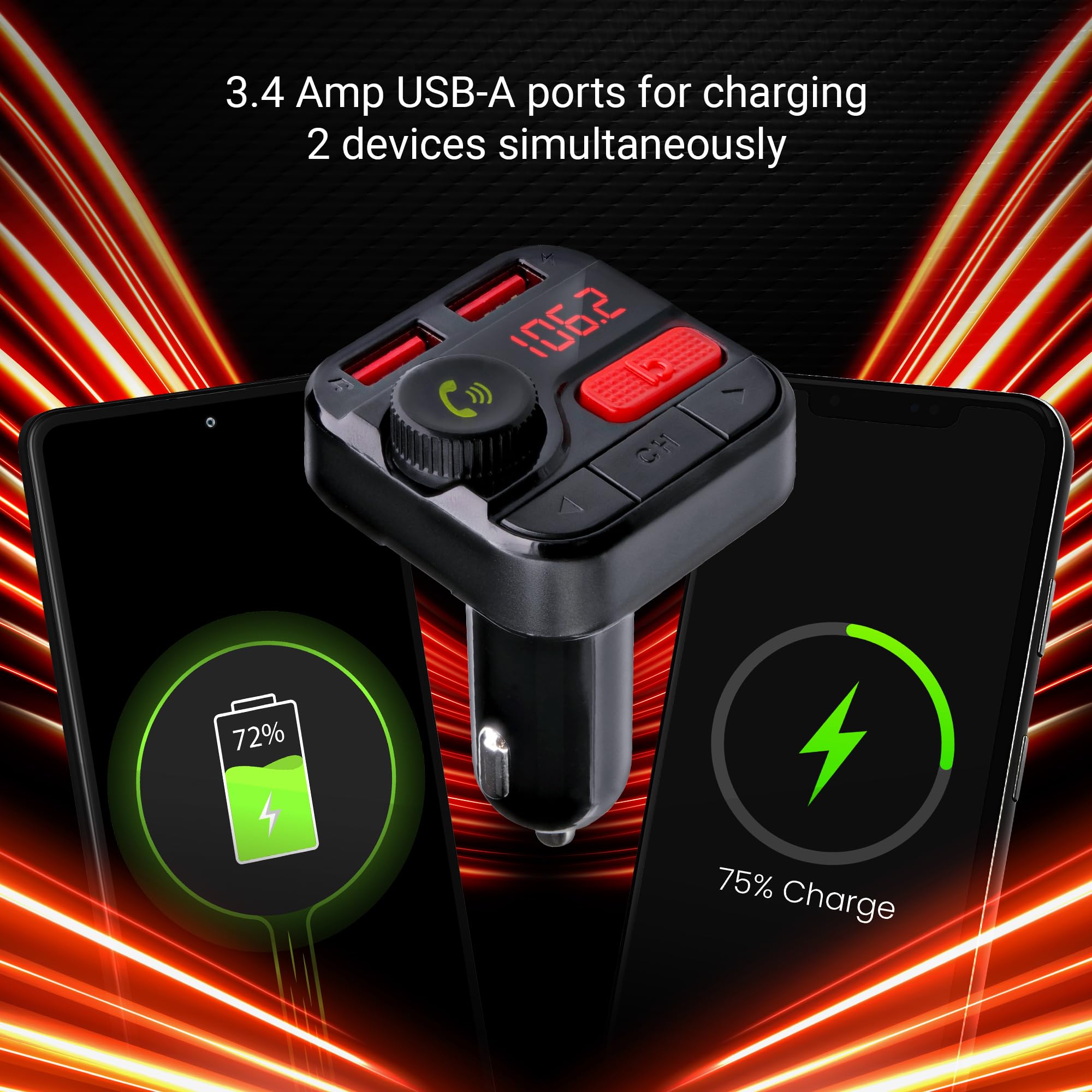 monster cigarette lighter adapter 20W Bluetooth FM Transmitter with USB and USB-C Charging Ports for Hands-Free Calls and USB/SD/Aux Audio Playback The Monster Audio Receiver with Bluetooth is perfect for both Minelab Battery Charger for GOLD