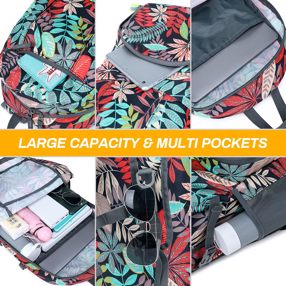 Plecak do spakowania, 35 l, ultralekki, składany plecak dla mężczyzn i kobiet, wodoodporny plecak turystyczny, bezpieczny, odblaskowy design, plecak do chodzenia, na zewnątrz, kemping,