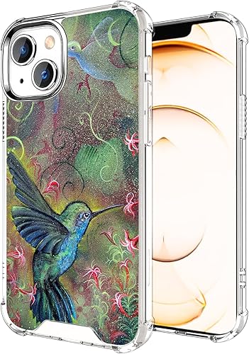 Miniatura 7 de ZHONGWEI Funda transparente para teléfono Samsung Galaxy S20 FE con patrón colorido de colibrí, cuatro esquinas reforzadas, a prueba de golpes y