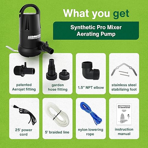 Miniatura 5 de Aeromixer Synthetic Pro Edition 34 HP sumergible mezcla + bomba de aireación