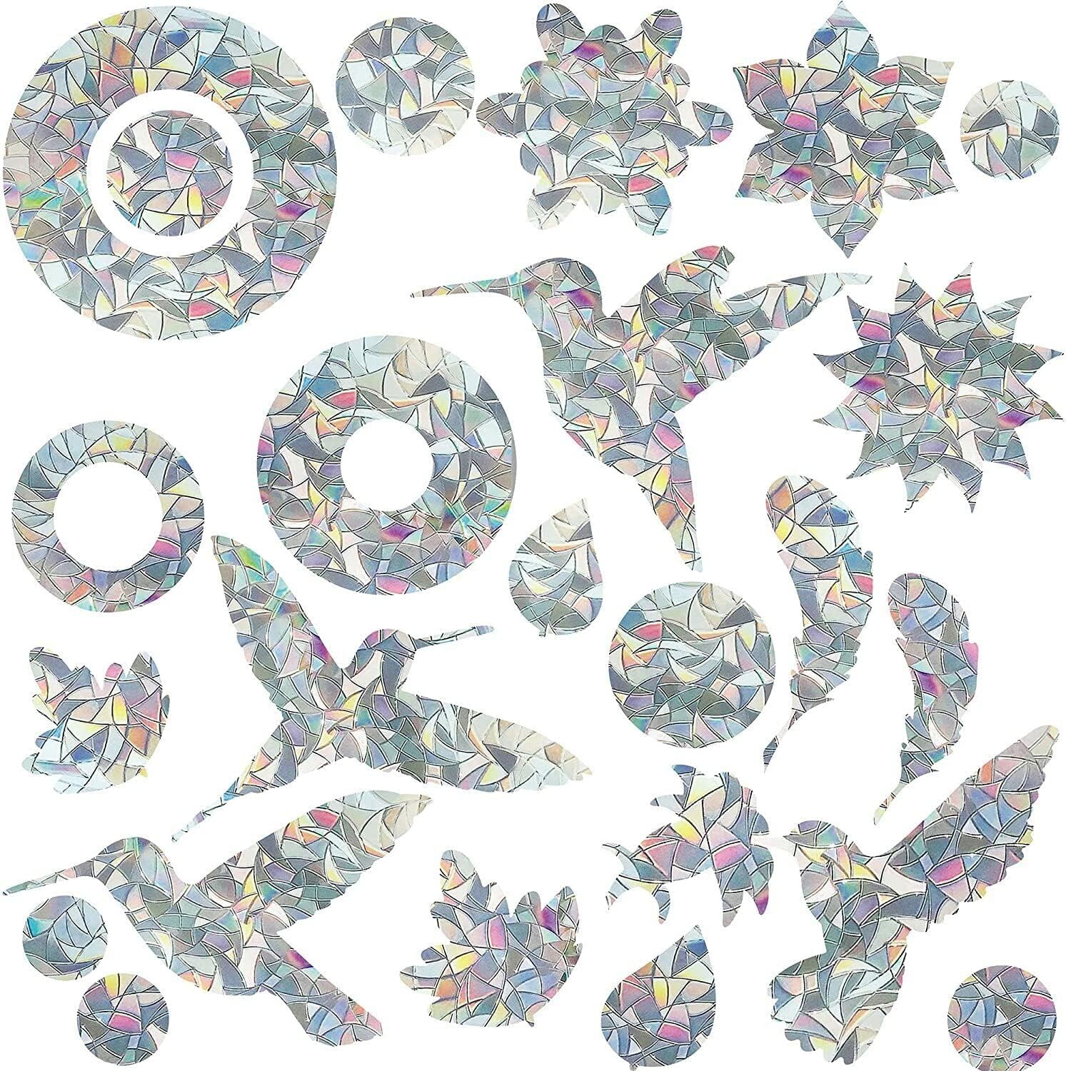 Window Stickers, Bird Protection, Window, Pack of 24, Prism Window Decals, Bird Stickers, Anti