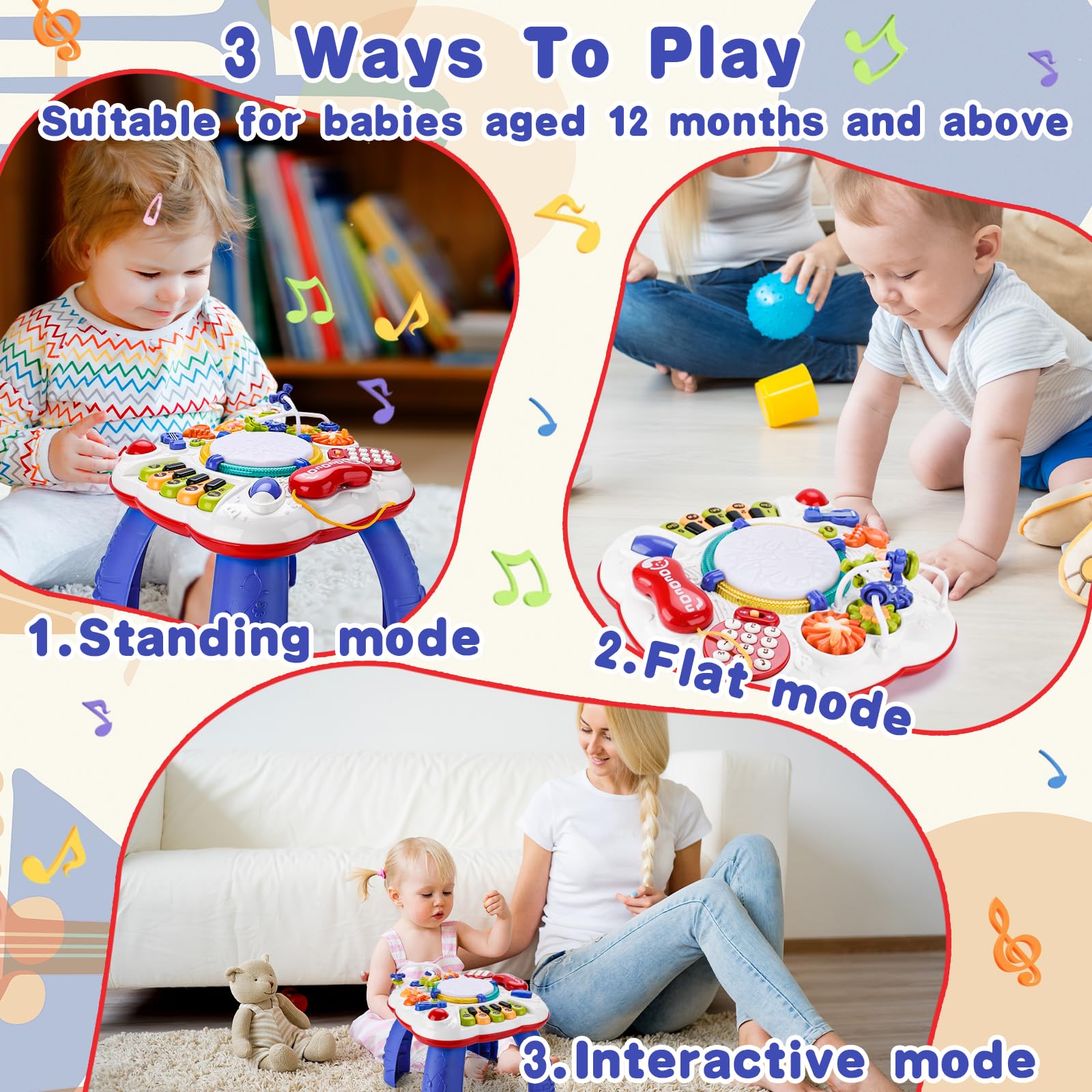 Little Tavolo Attività con Suoni e Luci Giochi Montessori Bambini 1 Anno