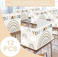 Vista 6 de 12 tableros de privacidad para escritorios de estudiantes, bohemio, para el aula, divisor de escritorio, panel de privacidad, carpetas