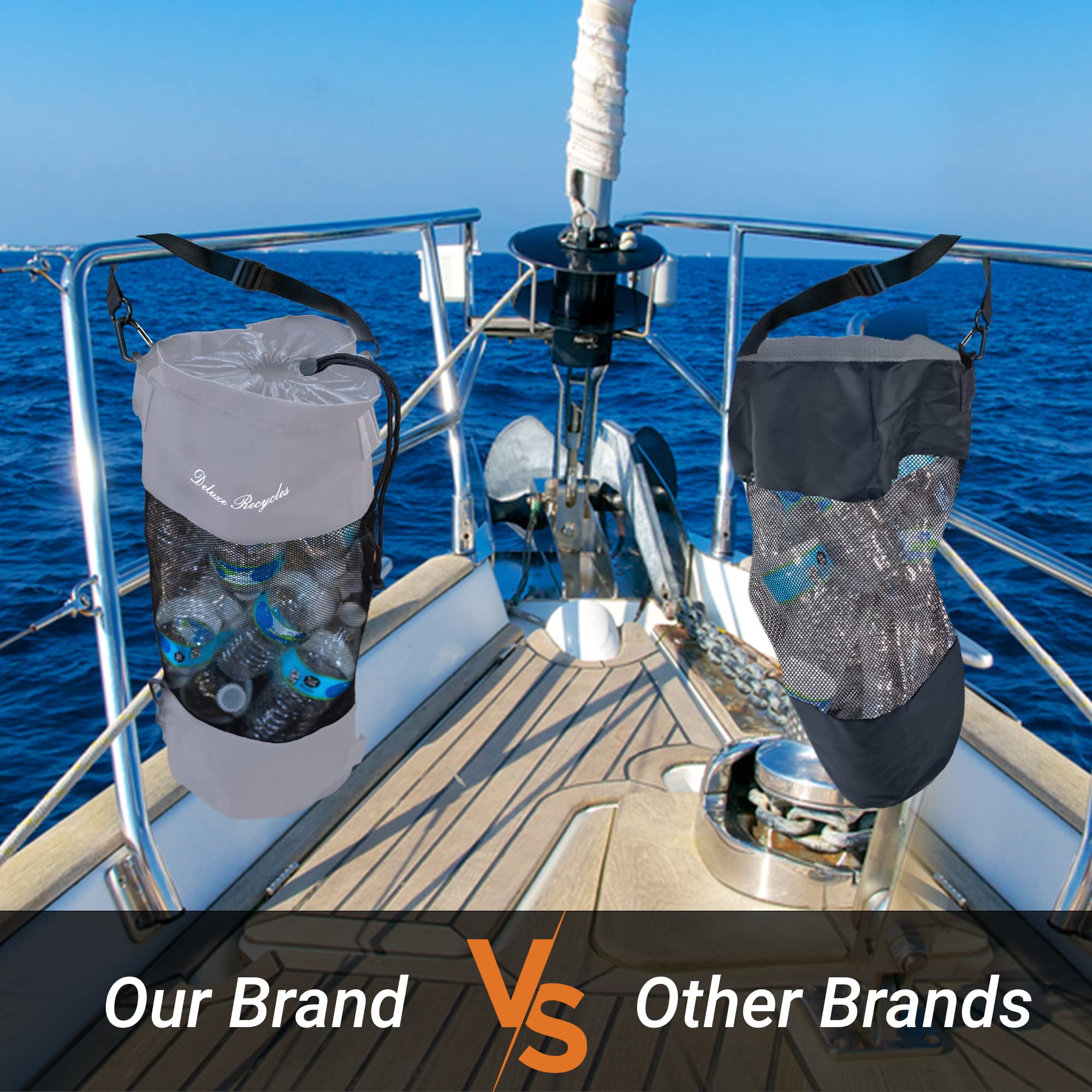 Sac poubelle portable pour bateau, poubelle réutilisable | Sac poubelle en maille pratique pour l'élimination des déchets marins sur les barres de sable, les bateaux et les kayaks