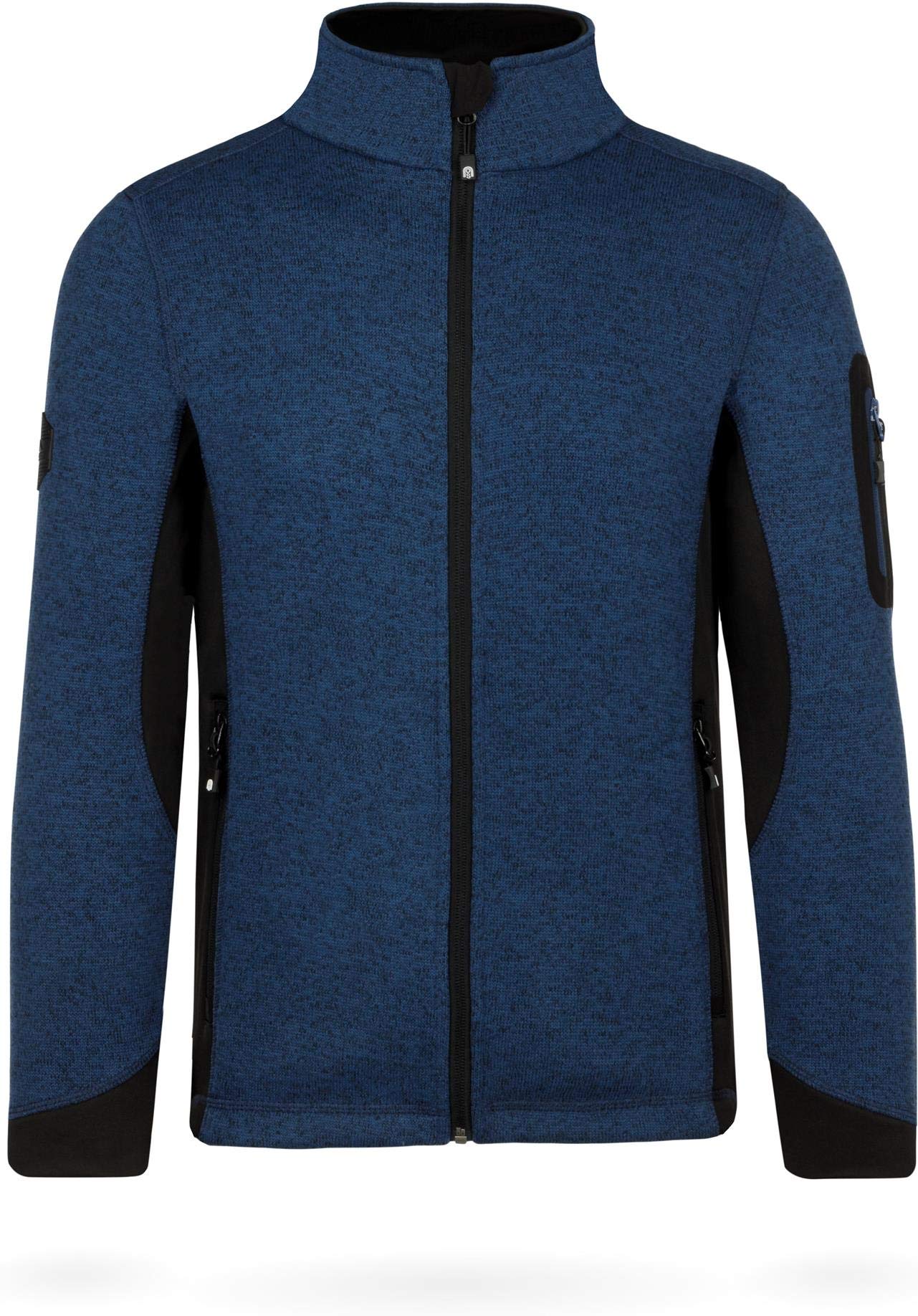 normani Herren Strick-Fleecejacke Strickjacke Cardigan mit Stehkragen und Seitentaschen Outdoor Sweatshirt