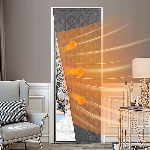 NICETOWN Cortinas opacas para puerta trasera delantera, con aislamiento térmico, ajuste frío para puerta de 80 pulgadas de largo, cortinas