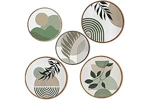 5 Pcs Boho Wooden Wall Decor | Minimalist Farmhouse Wall Hangings