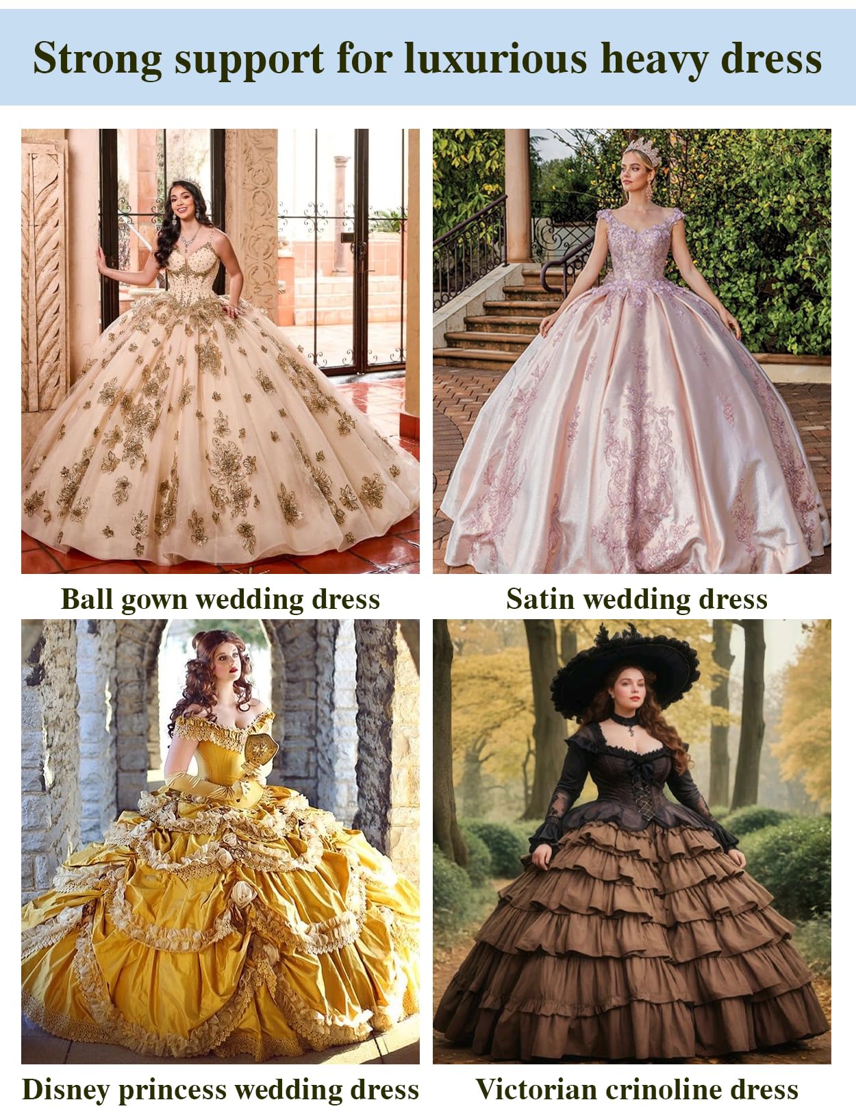 BEAUTELICATE Cancan Mujer Crinolina Enaguas para Vestidos Faldas Novia Halloween Carnaval Blanco 6 Aros