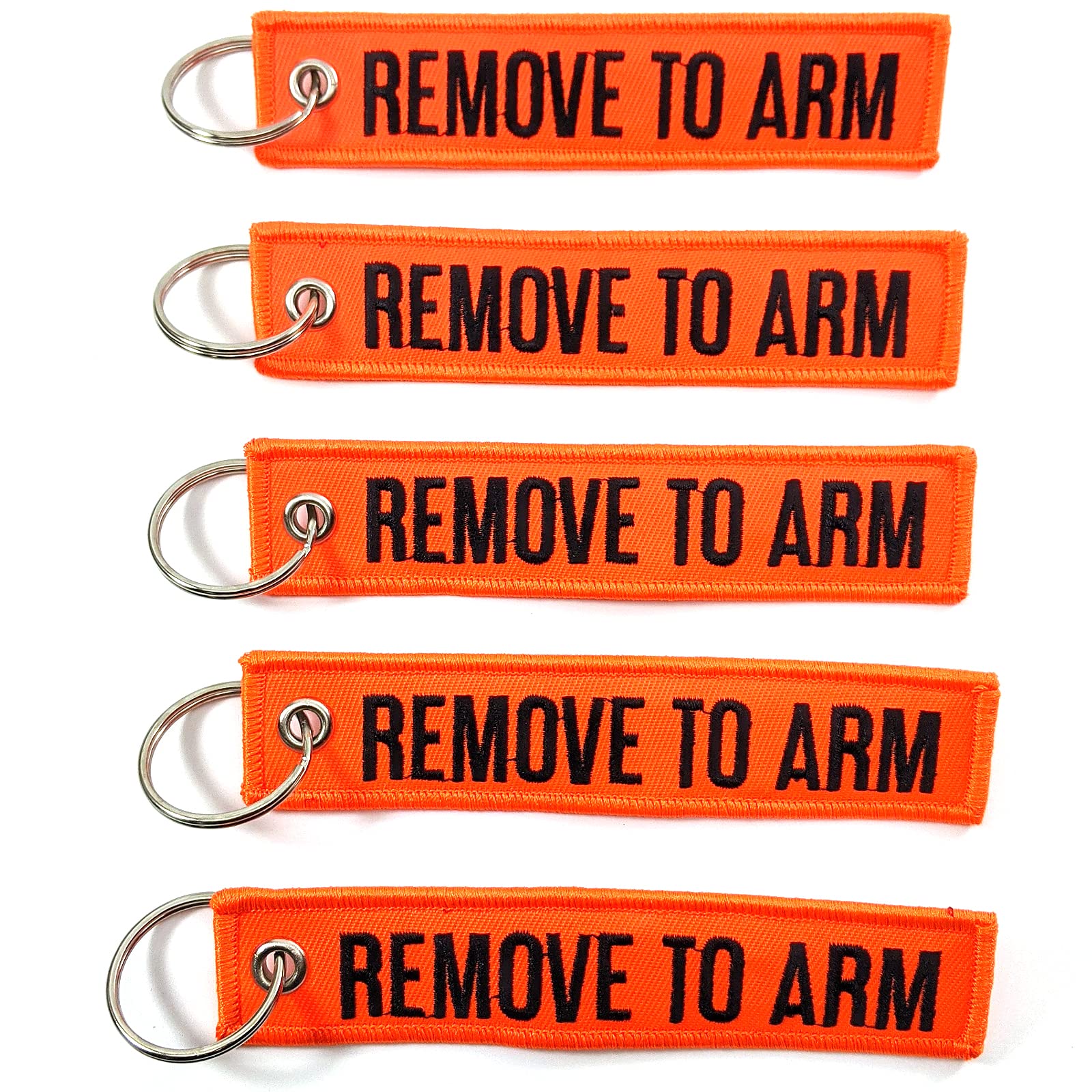 REMOVE TO ARM - Key Chains - Neon Orange/Black - 5pcs