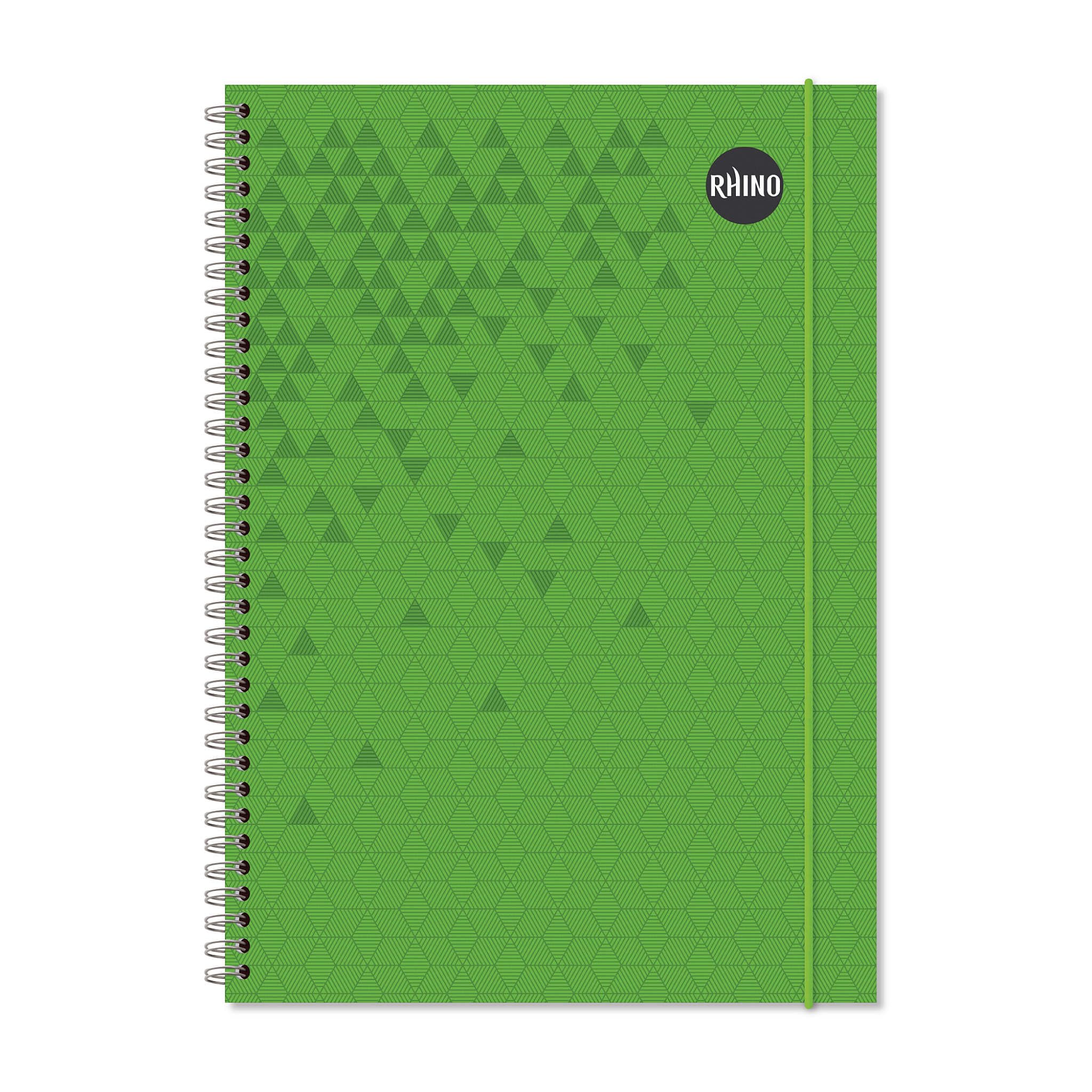 Rhino A4 Notebook with Elastic Book Marker, 200-Page / 8mm Lined Writing Book, 6-Pack, Hardback & Spiral Notepad, School & Office Stationery Supplies