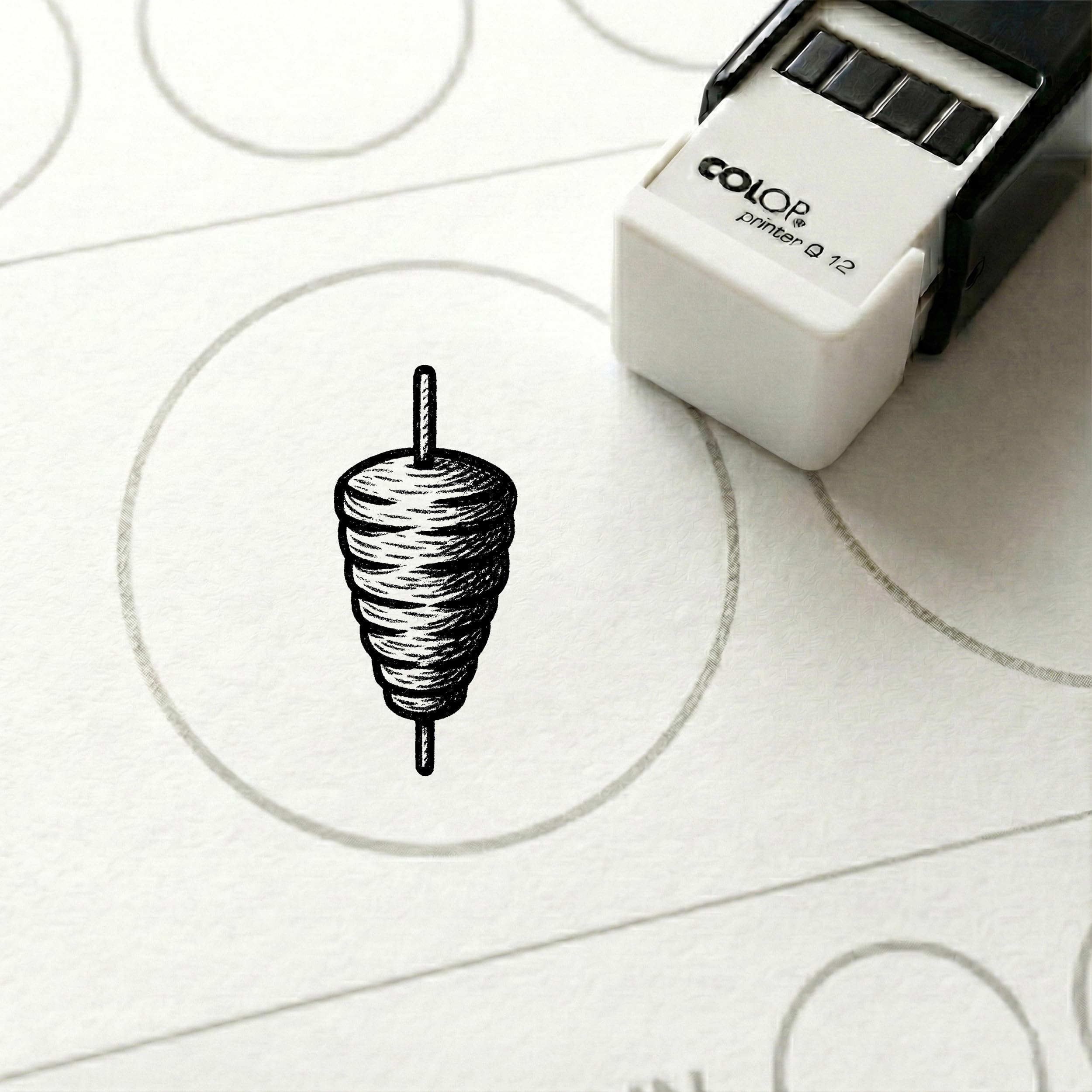 Dekolando Bonus Stamp Doner Kebab Doner Skewer 10 x 10 mm - Bonus Card Stamp for Kebab Shop Snack Grill House Kebab House - Stamp Bonus Card Customer Card Stamp Card