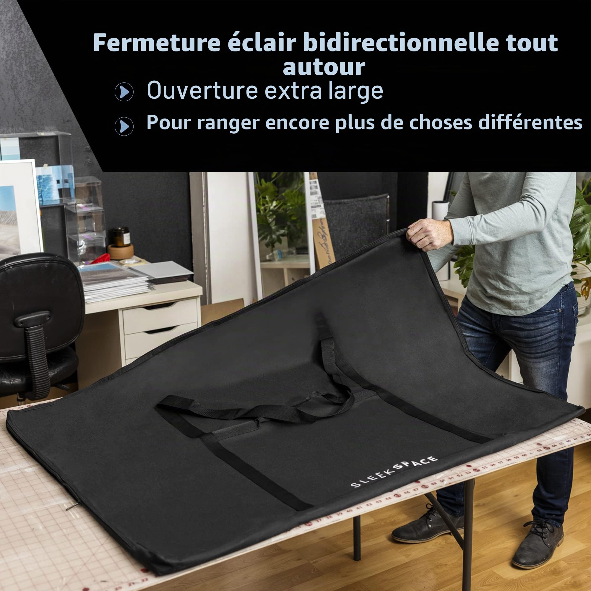 Portefeuille d’Artiste Portefeuille Professionnel Souple avec Plusieurs poignées pour Le Transport de Livres de présentation,d'œuvres d'art (36x48 inch)