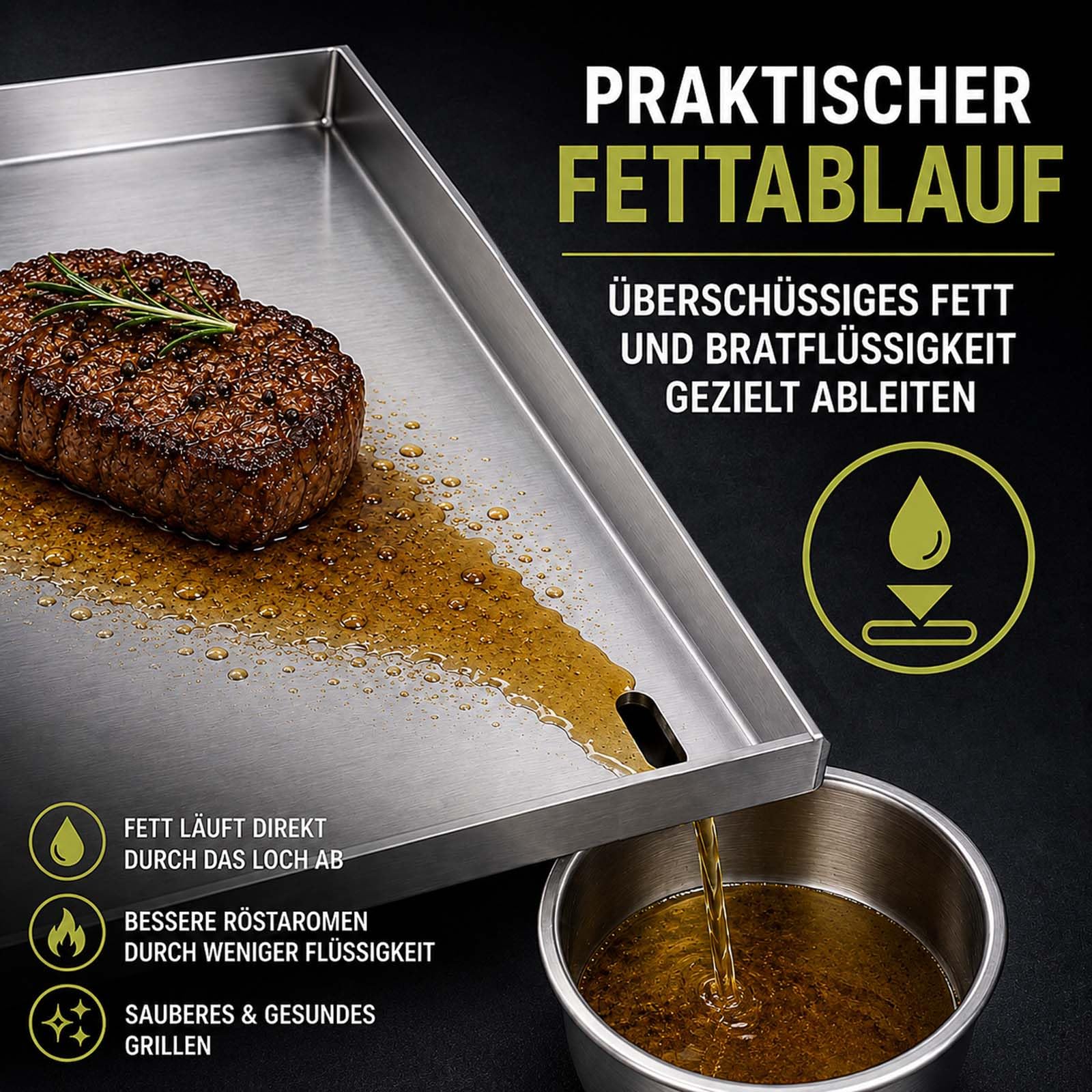 Buri 1 Plancha-Set 30x37 CM, Acciaio, Compatibile Con Napoleone Gasgrills