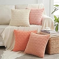 Vista 52 de Fancy Homi - Paquete de 4 fundas de almohada decorativas boho coral de 20 x 20 pulgadas para sala de estar, sofá, cama, decoración rústica moderna