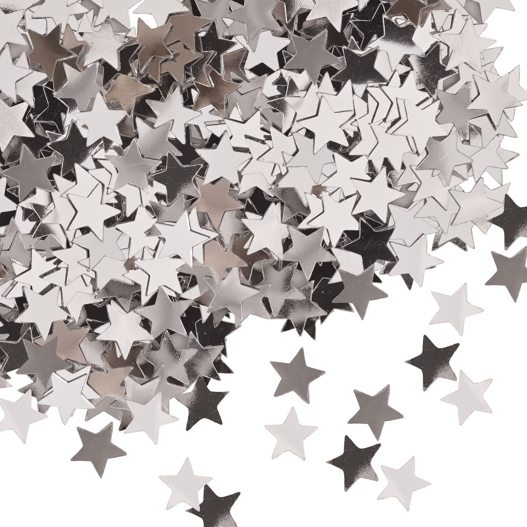 Beistle S50621SAZ4, 4 Packages Fanci Fetti Stars, 1 Ounce of Confetti in Package, Total of 4 Ounces of Confetti (Silver)