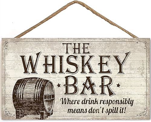 TOMATO FANQIE Placa de whisky vintage para colgar en el hogar, bar, pub, hombre, cueva, regalo de cumpleaños para él, 10 x 5 pulgadas (US-G021)
