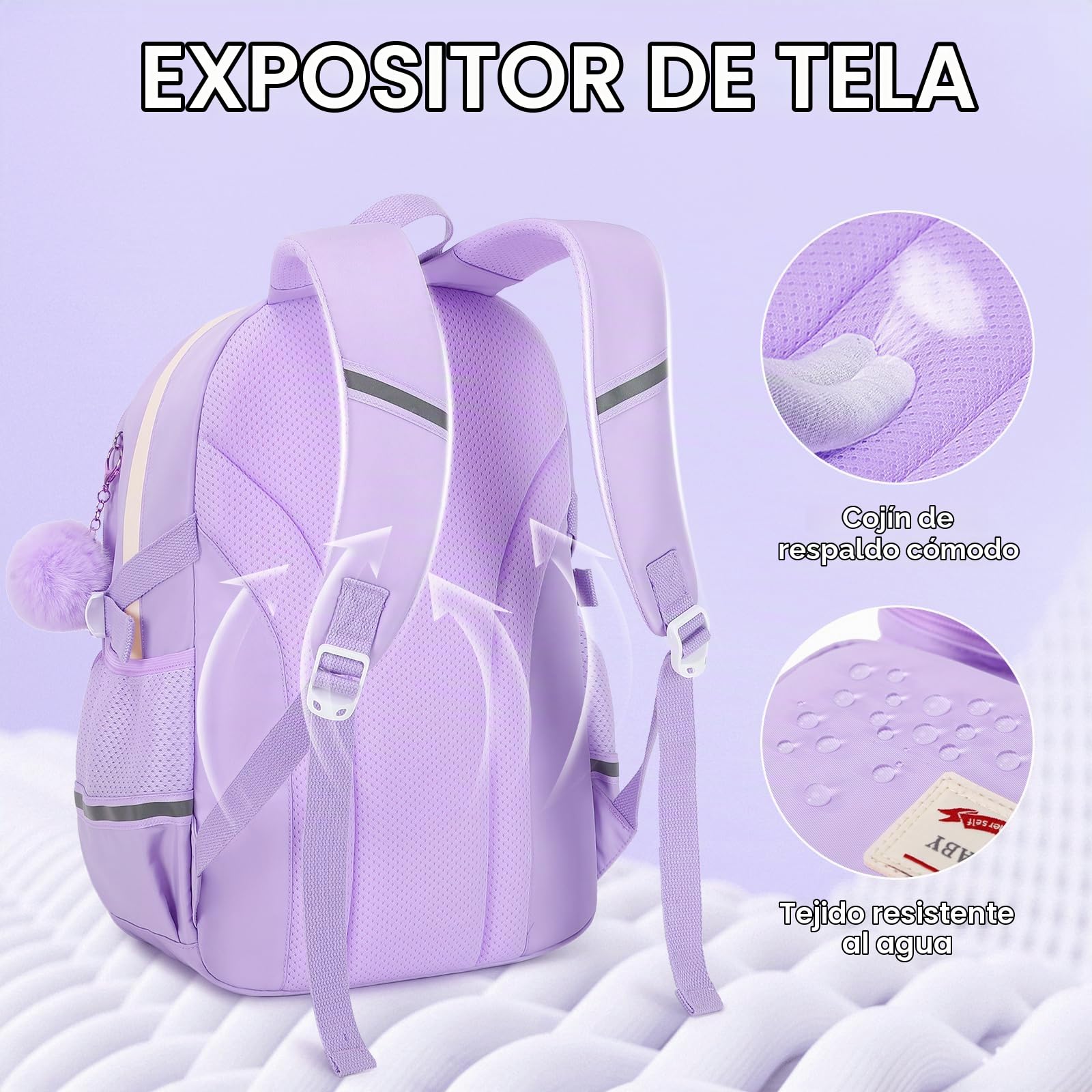 Amythe Mochilas Escolares para Niñas Adolescentes 2 Piezas, Incluye Mochila Colegio y Bolsa de Compras, Ideal para Chicas de Primaria y Secundaria, Viajes y Uso Diario (10 a18 años)