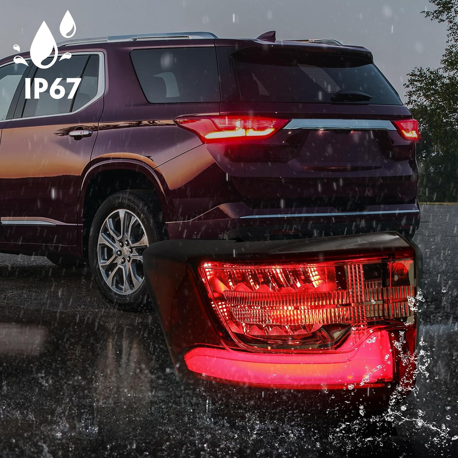 FIONE LED Outer Tail Light Assembly Compatible with Chevy Traverse 2018 2019 2020 2021 Brake Rear Light Left Driver Side LH