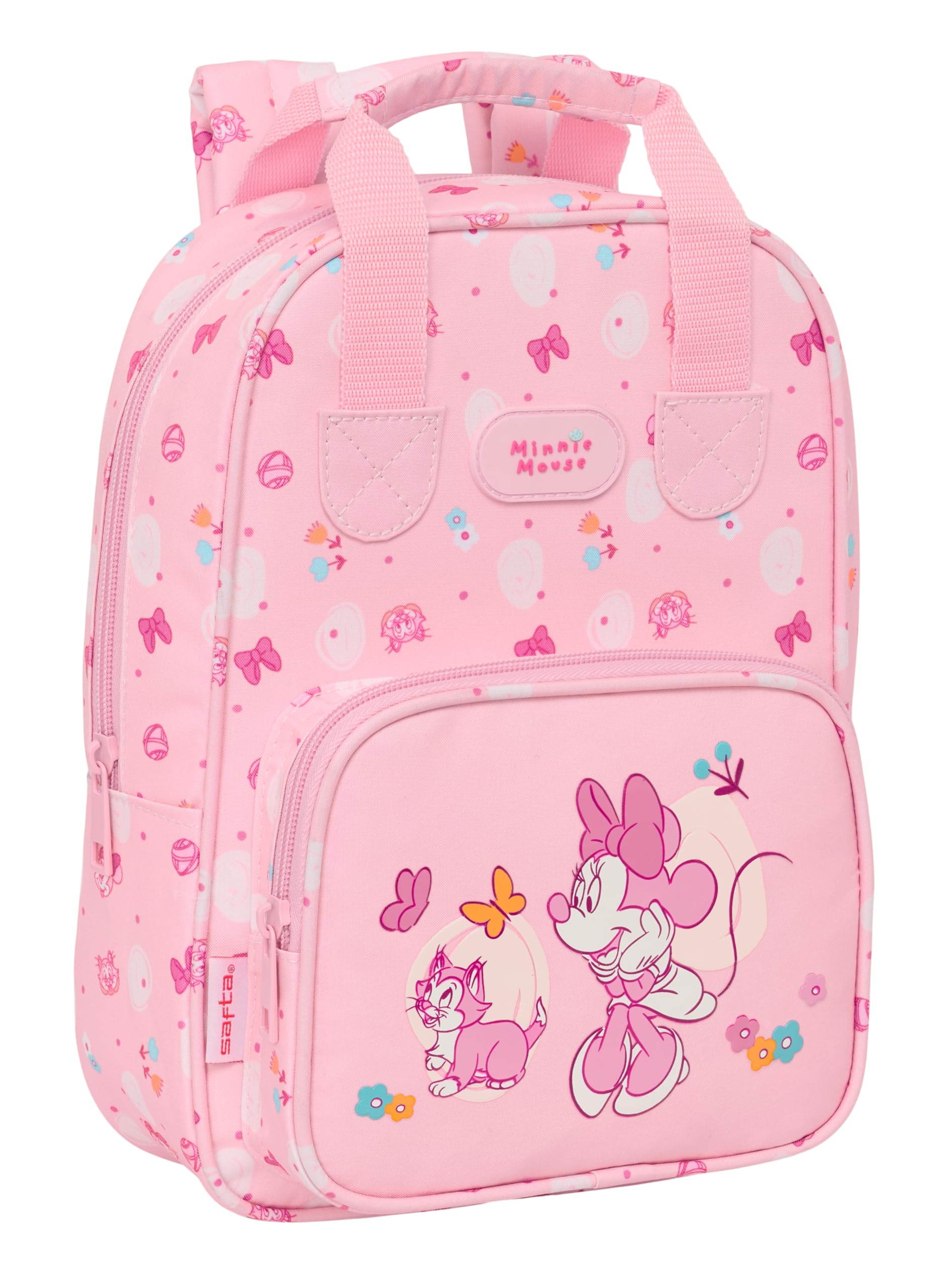Safta MINNIE MOUSE BABY - plecak dziecięcy, dostosowany z uchwytami, tkanina nadająca się do recyklingu, idealny dla dzieci w różnym wieku, wygodny i wszechstronny, jakość i wytrzymałość, 20 x 8 x 28