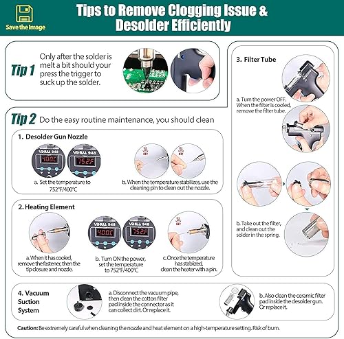 Miniatura 7 de YIHUA Paquete de estación de desoldadura profesional 948 (actualizada) con tapete de reparación electrónica M180 de 17.32 x 12.20 pulgadas con