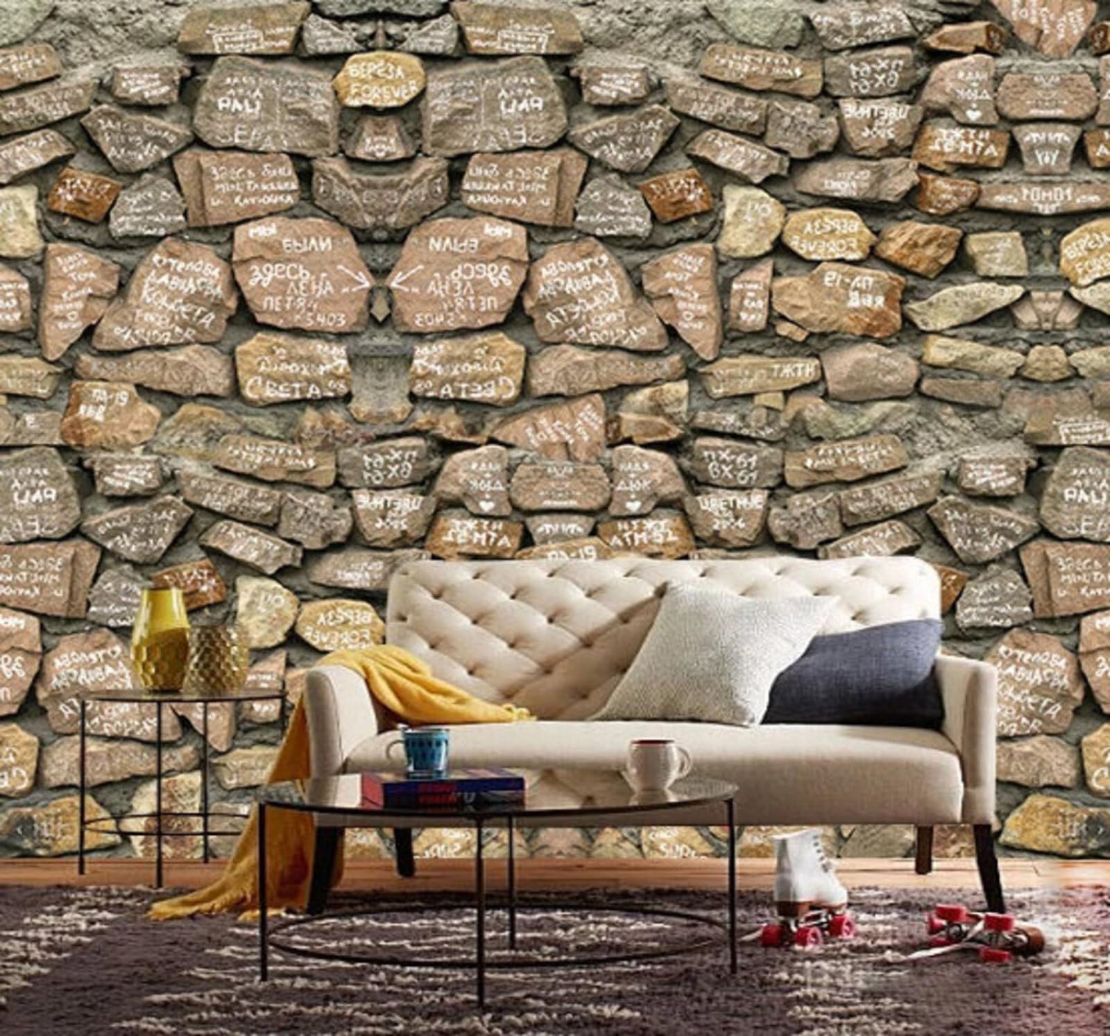 Minimalist Vintage Stone Wall Art Individuality 3D Wallpaper Easy Install Feature Office Living Room Sofa Bedroom TV Background Wall Decoration-250cm×170cm