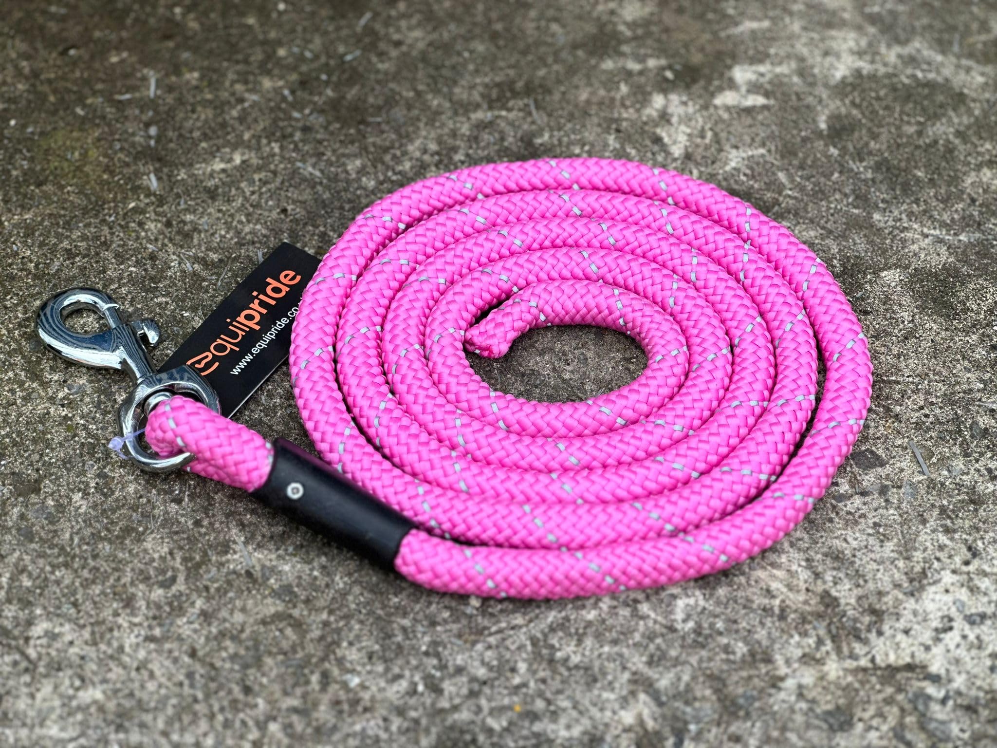Corda per cavalli, riflettente, lunghezza 2 metri, 7 colori sorprendenti (rosa)