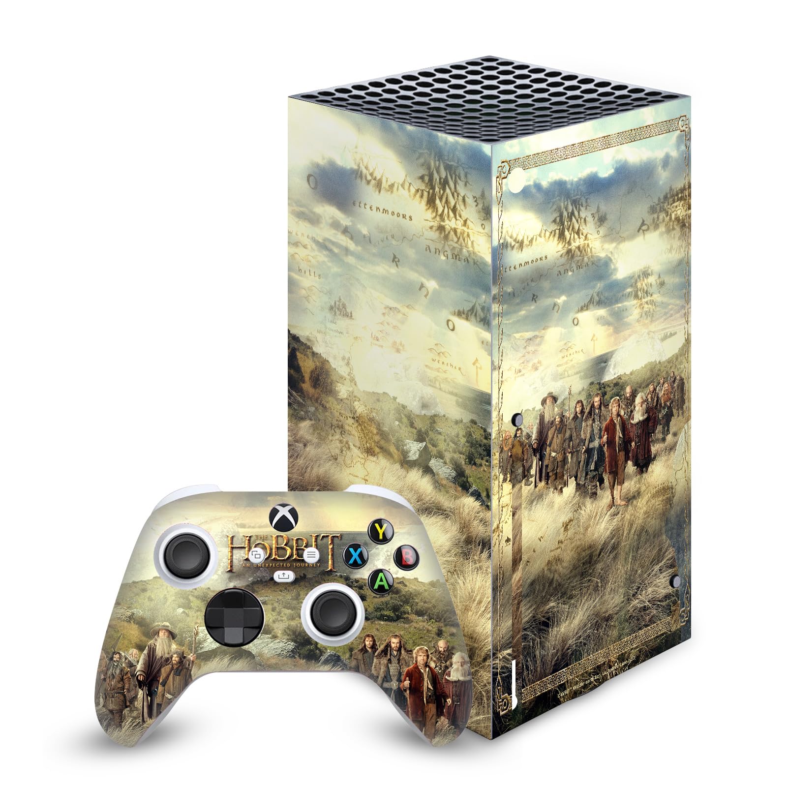 Head Case Designs sous Licence Officielle The Hobbit an Unexpected Journey Poster Art Clé Vinyle Autocollant De Jeu Peau Autocollant Compatible avec Xbox Series X Console and Controller Bundle