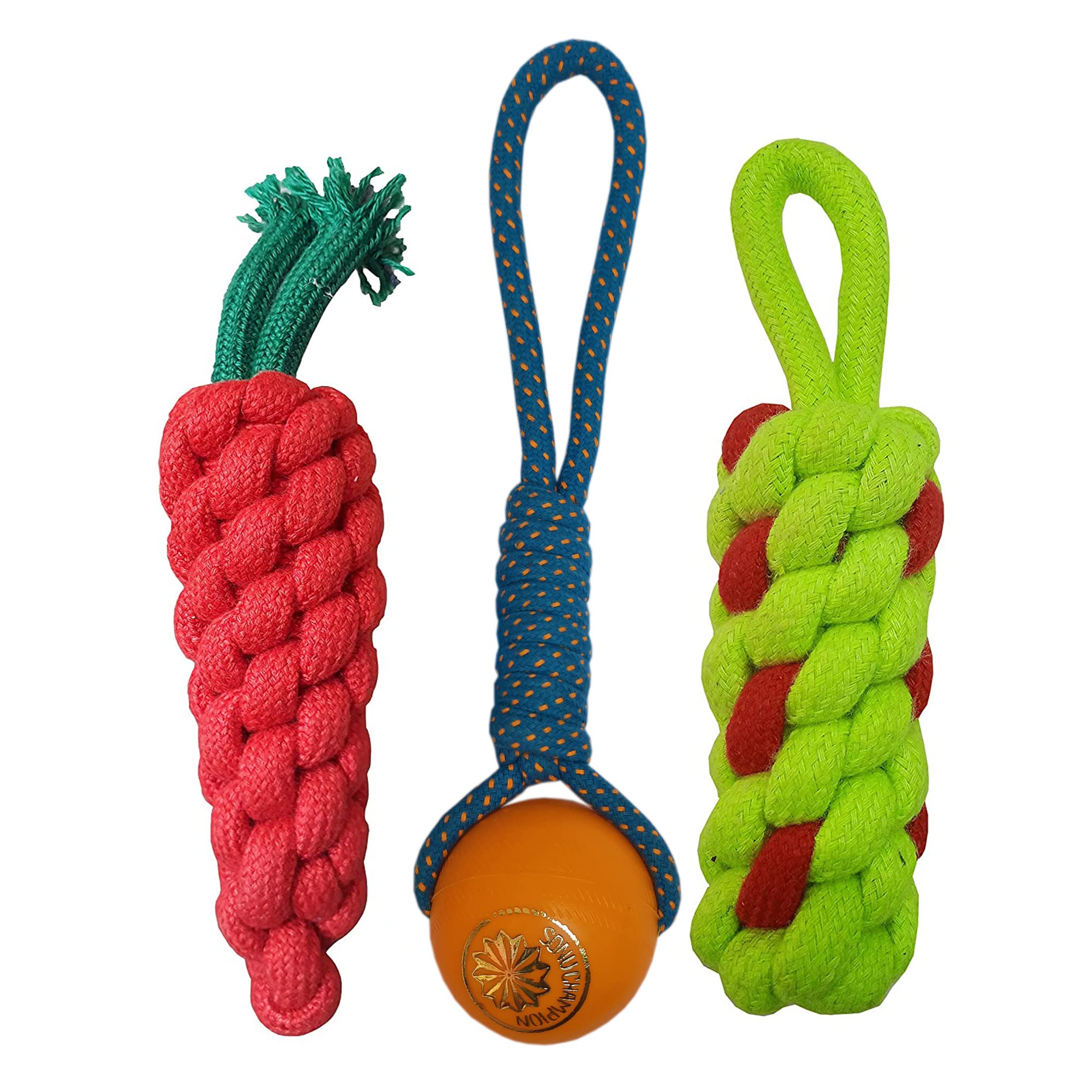 W9 Pet Products Combo of 3 Durable Pet Teeth Cleaning Chewing Biting Knotted Carrot Dummy Cotton Rope Fetch Tug Chew Toys for Small Puppy -100% Natural & Safe (B0BN24PJKM) Amazon Price History, Amazon Price Tracker