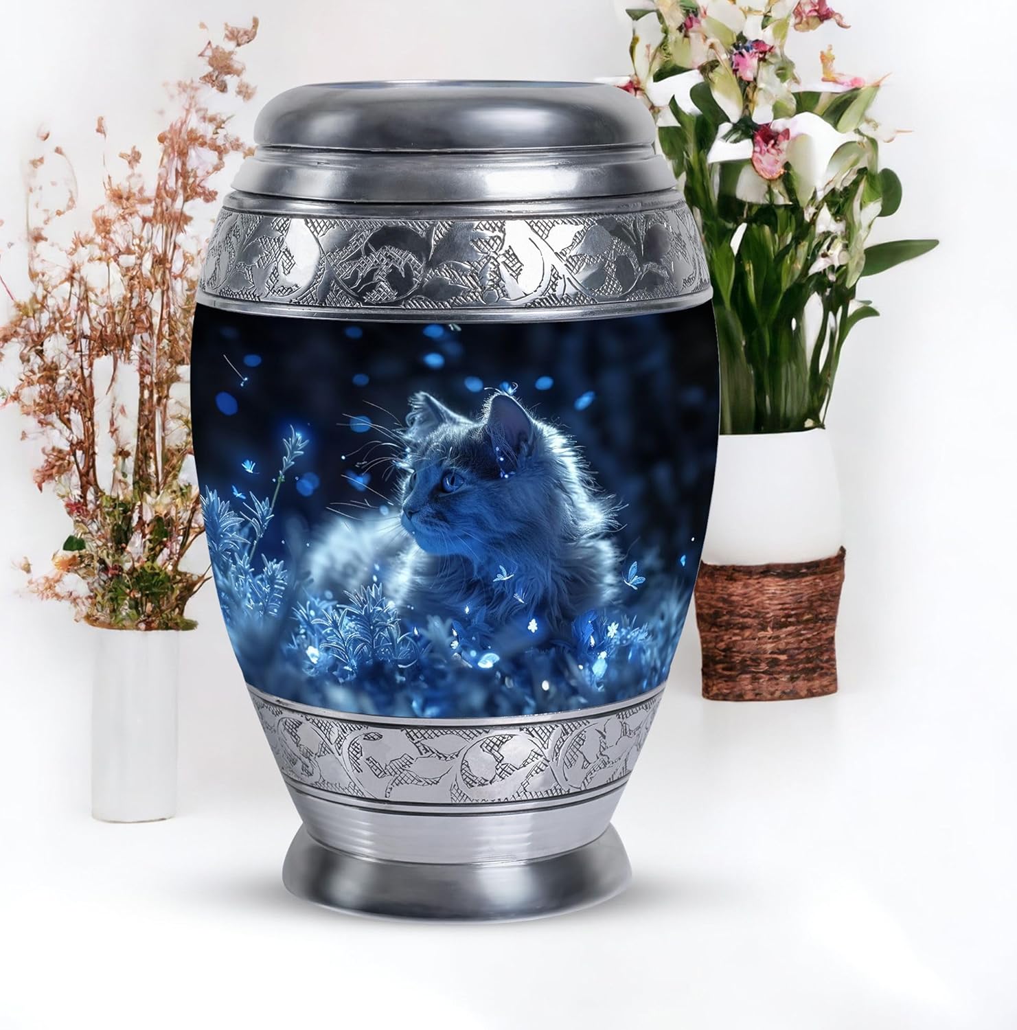 Pet Urn Cat Urns for Ashes - Urns for Ashes - Cremation Companion Urns - Funeral Urns for Human Ashes Adult - Cremation Urn for Adults - Urn for Adult Male (10 inch)