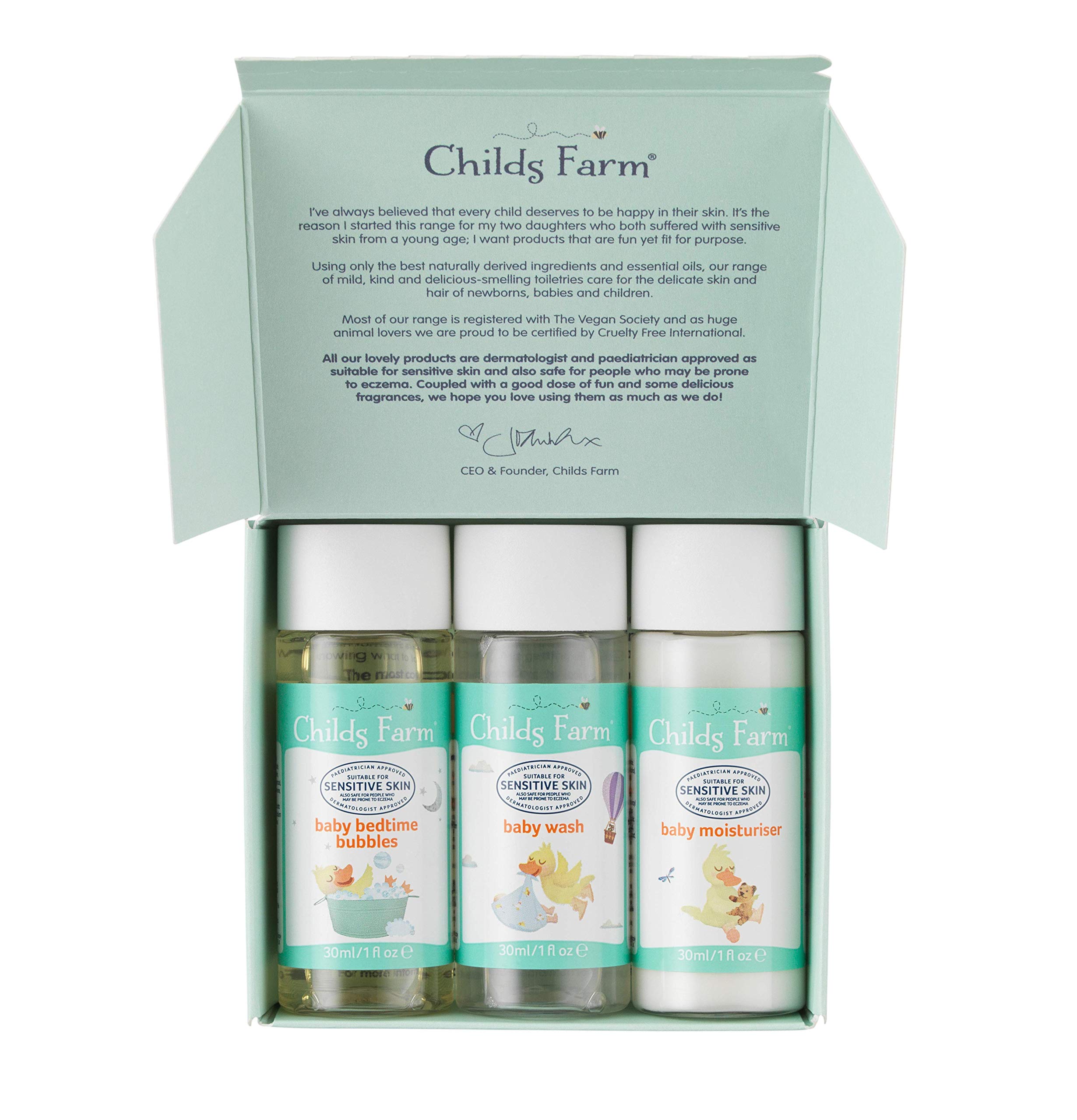 Childs Farm Baby Bathtime Sample Pack Baby Moisturiser, Baby Wash
