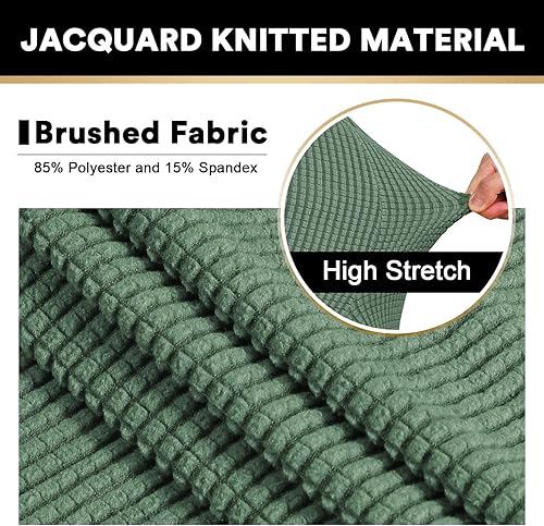 Miniatura 2 de PrinceDeco Fundas para sofá de 3 cojines, fundas elásticas de 1 pieza, protector de muebles con parte inferior elástica antideslizante, aptas para